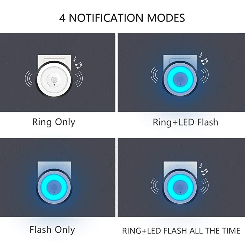 WiFi Video Doorbell Receiver  Camera Video Chime with 58 Ringtones 4 Adjustable Volume Levels Night Light Black Receiver Doorbell Receiver only