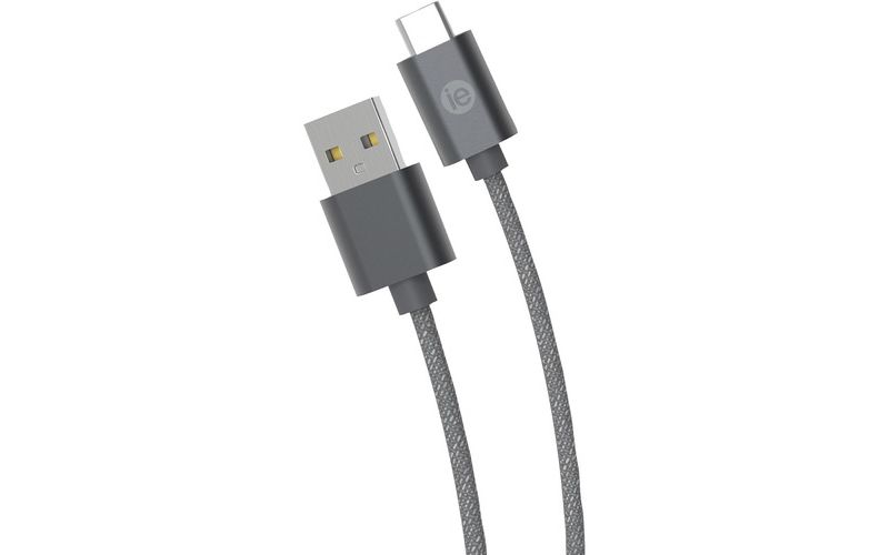 DigiPower USB Data Transfer Cable - 10 ft USB Data Transfer Cable - Type A USB - Type C USB - Gray