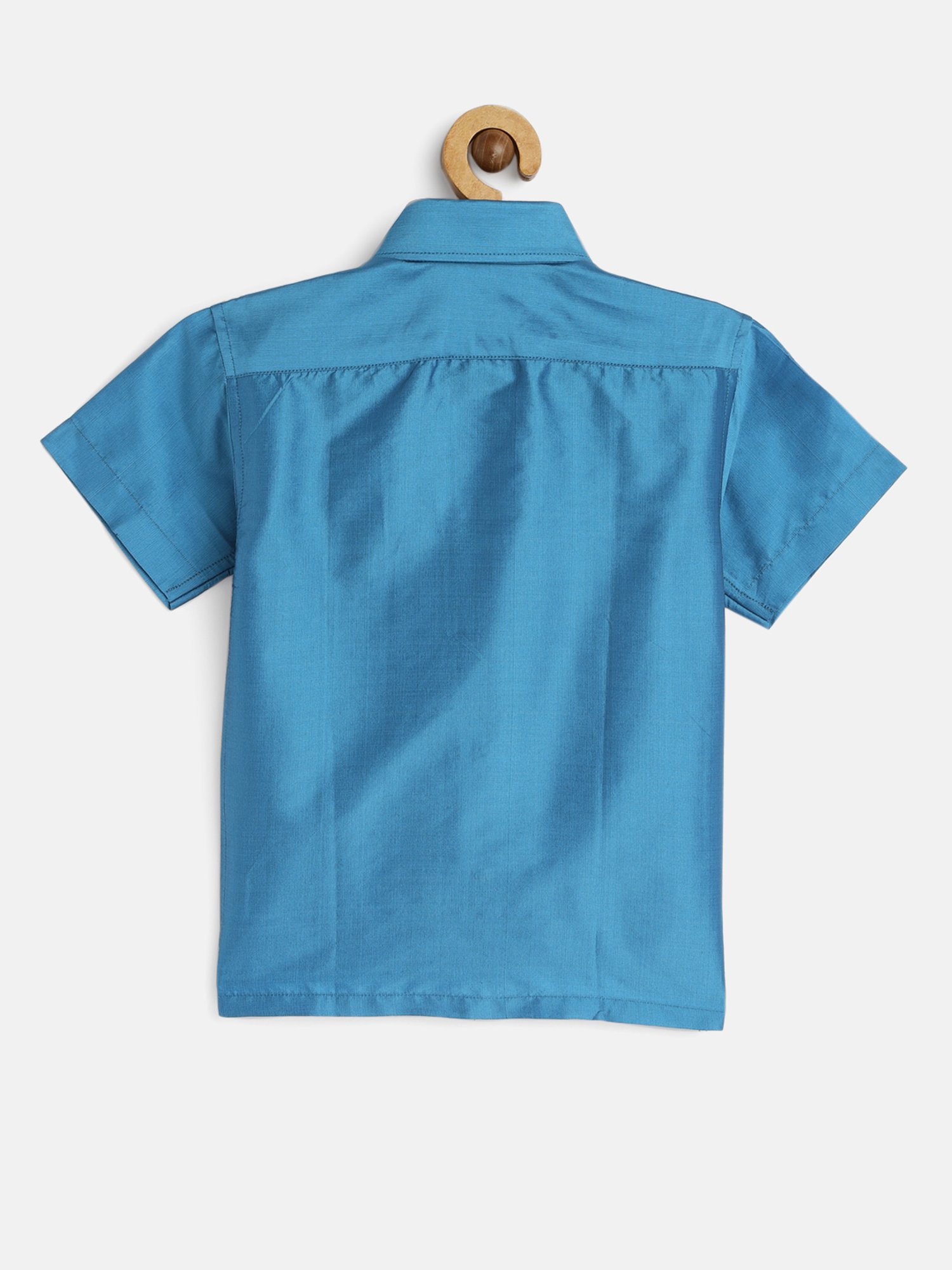 THANGAMAGAN Kids Blue Solid Lining Shirt
