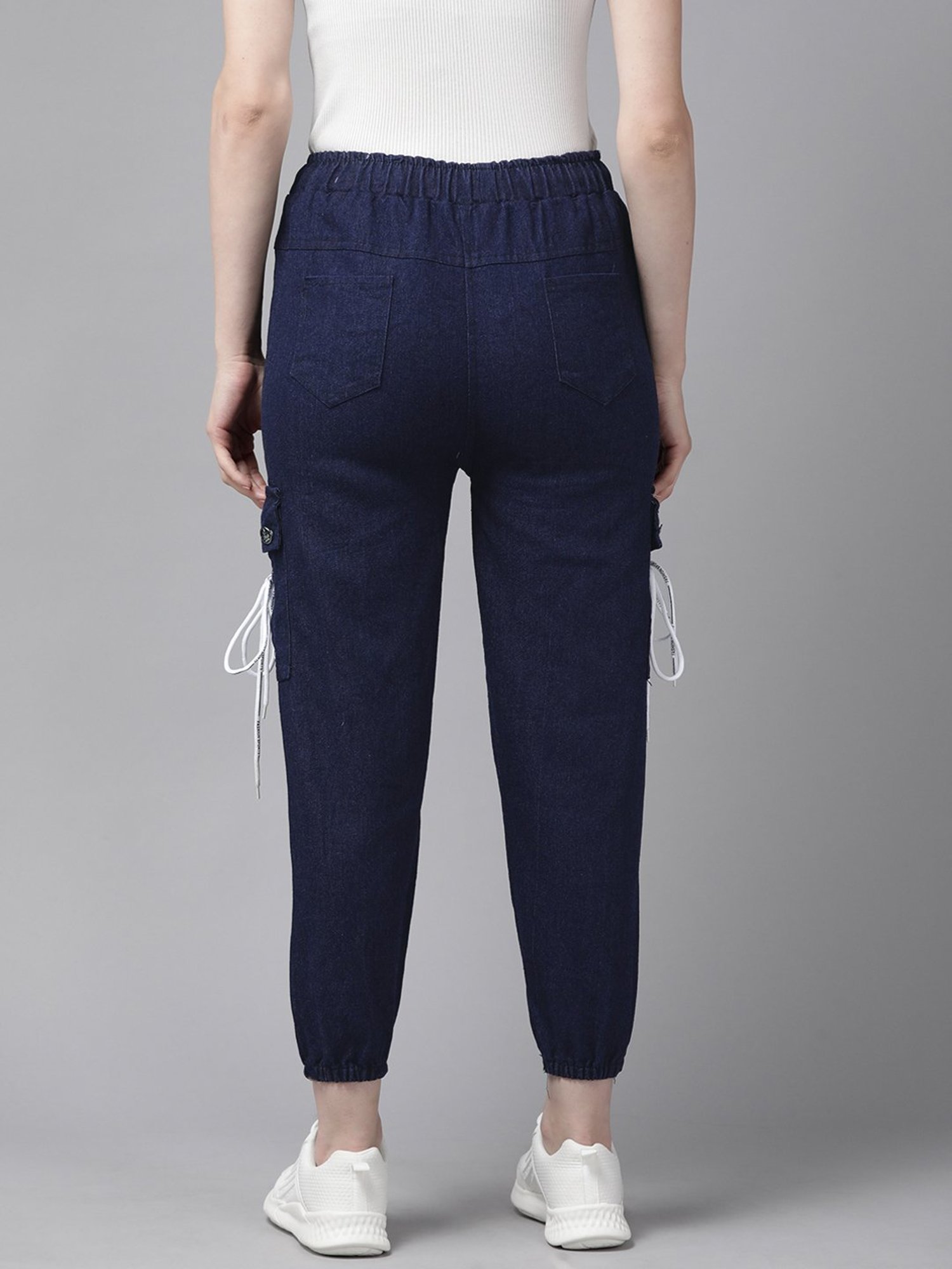 Aarika Navy Mid Rise Sports Joggers