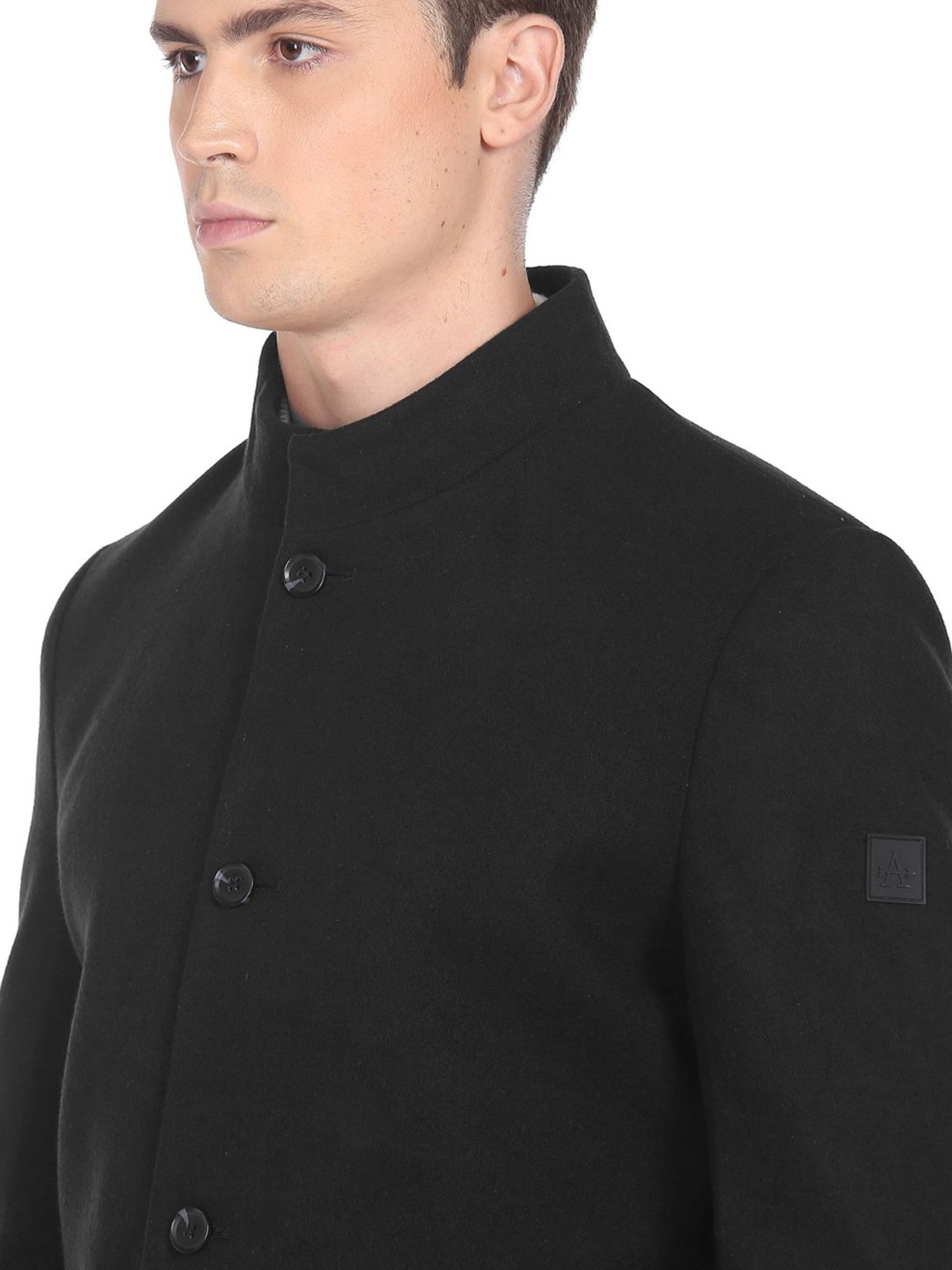 Arrow Sport Black Regular Fit Overcoats