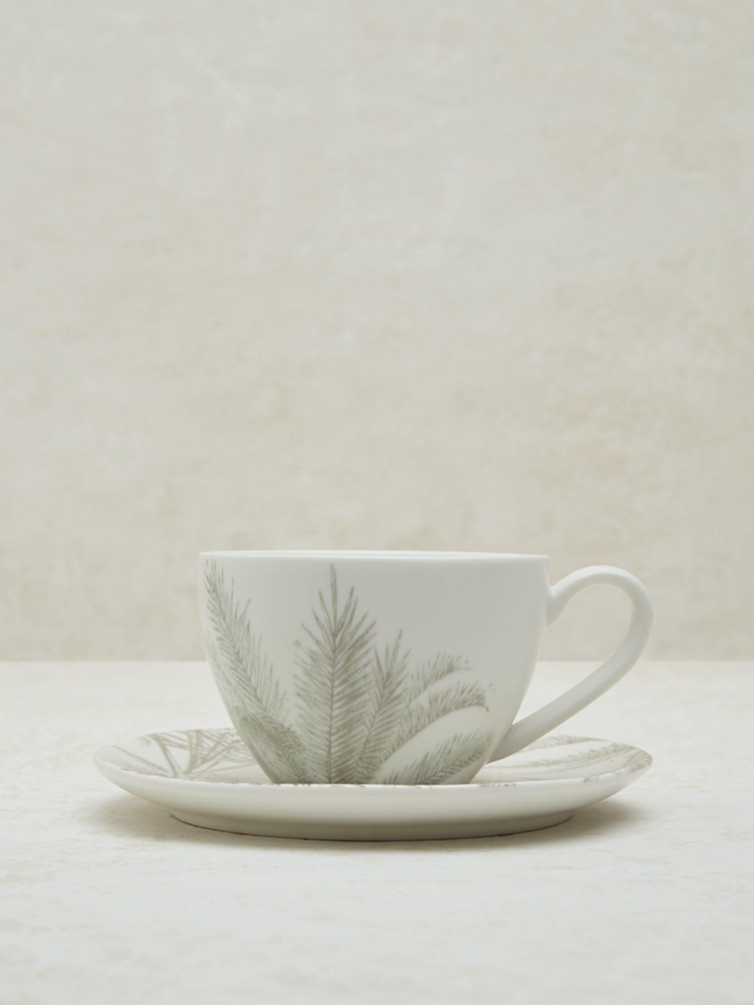 India Circus Floral Blue Bone China Cup Saucer (Set of 8)