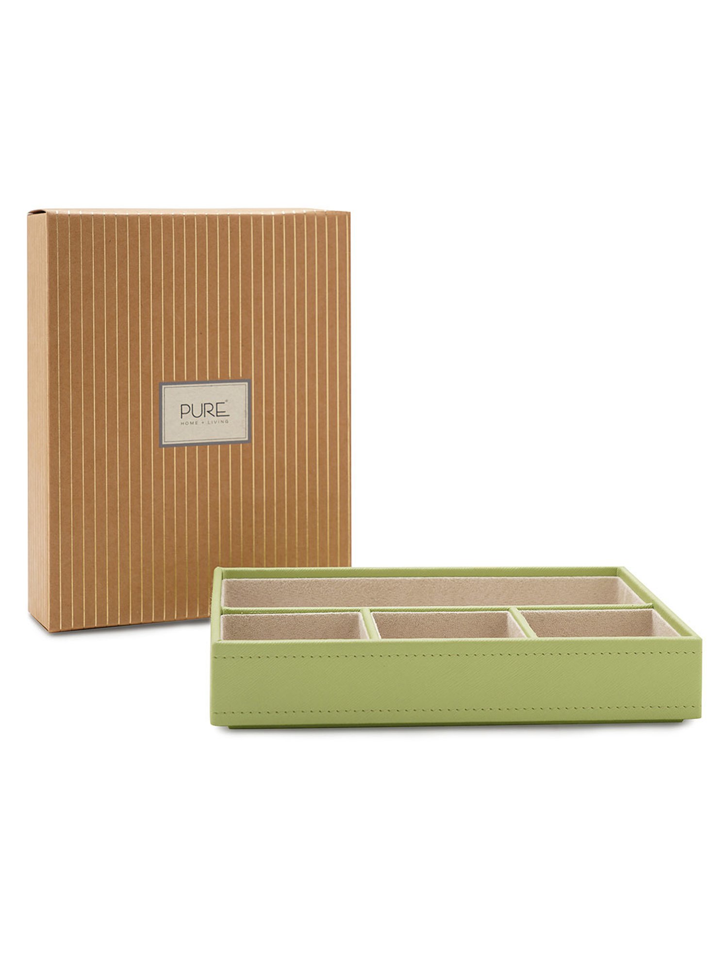 Pure Home and Living Green Leather Solid Organisers