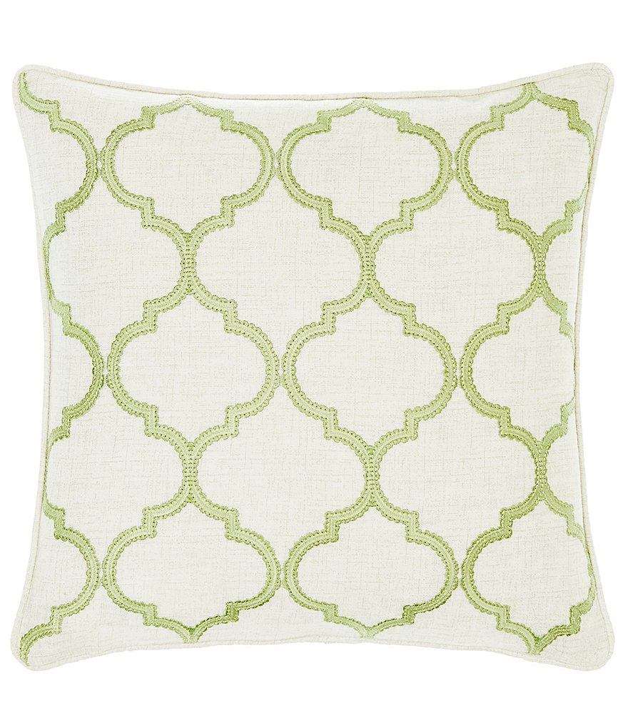 Rose Tree Wexford Quatrefoil Embroidered Square Pillow