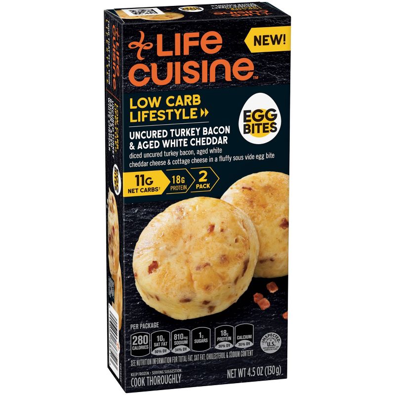 Life Cuisine Egg Bites Uncured Turkey Bacon & Aged White Cheddar - 4.5oz