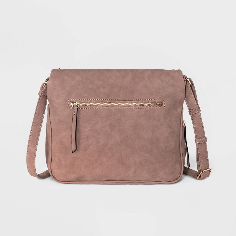 VR NYC Tear Drop Laser Cut Crossbody Bag - Mauve
