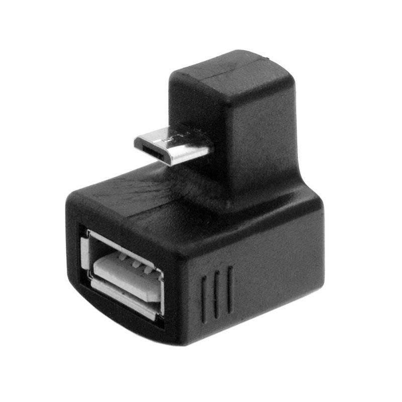 180 Degree Up & Down Right Angled 5 Pin Micro USB OTG to USB Female Extension Adapter connector for Phone Android Tablet