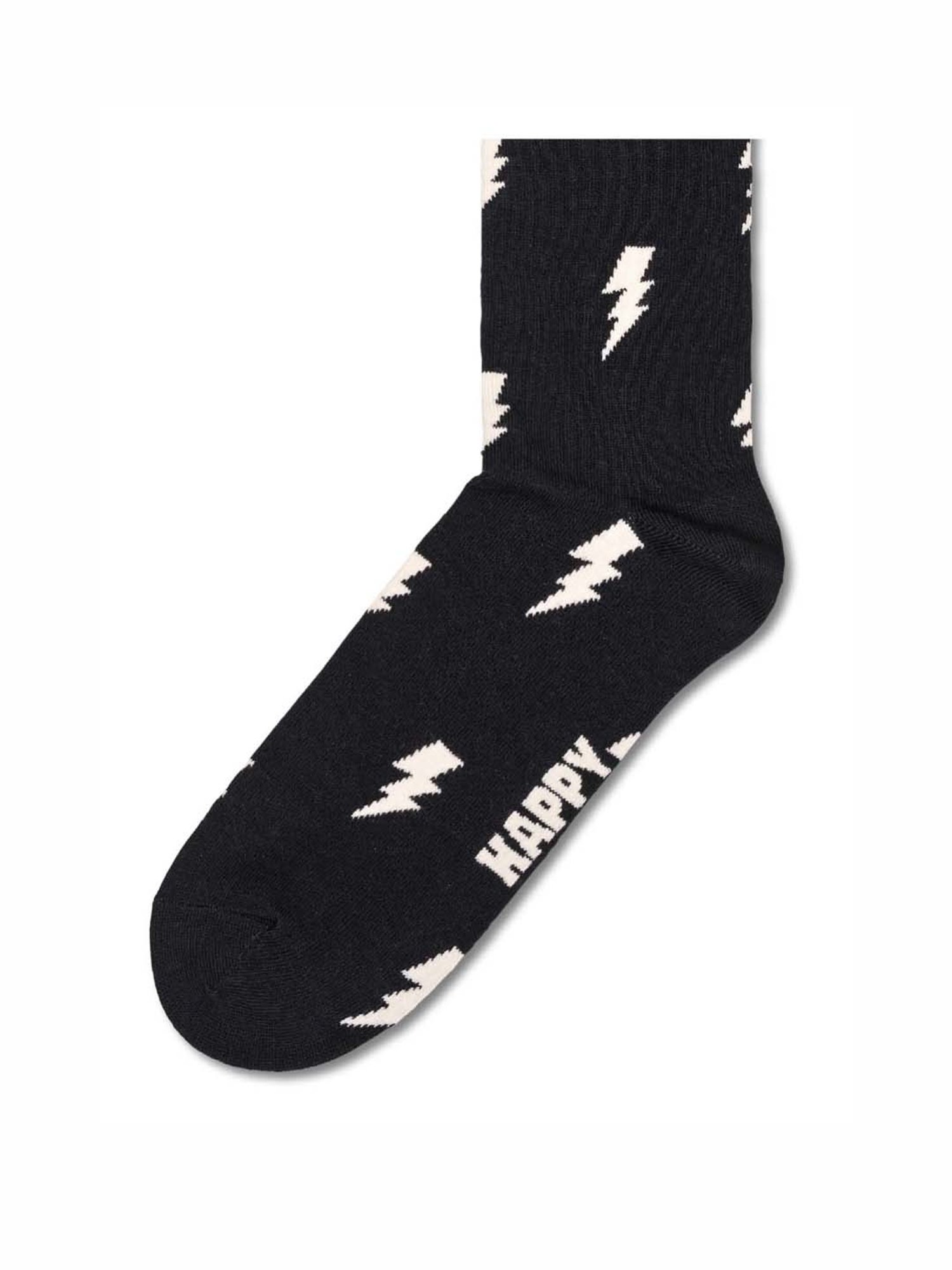 Happy Socks Flash Black Cotton Printed Socks (36-40)