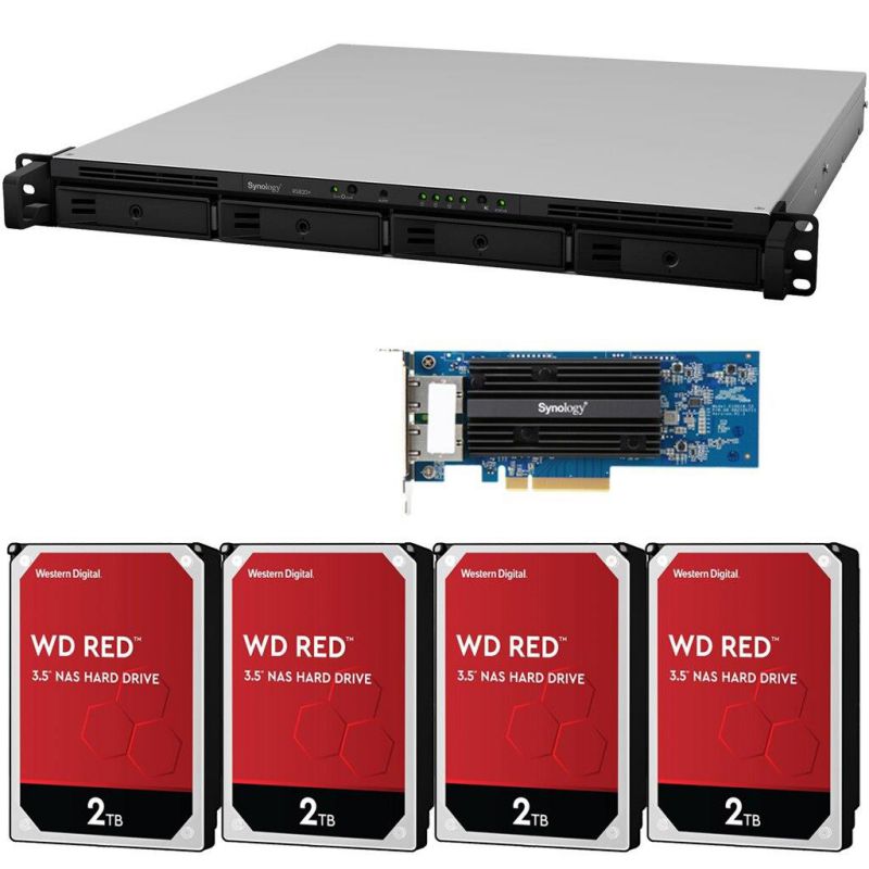 Synology RS820+ 4-Bay RackStation NAS with Synology 10Gb Adapter 32TB (4x8TB) of Western Digital RED NAS Drives Fully Assembled Tested By CustomTechSales
