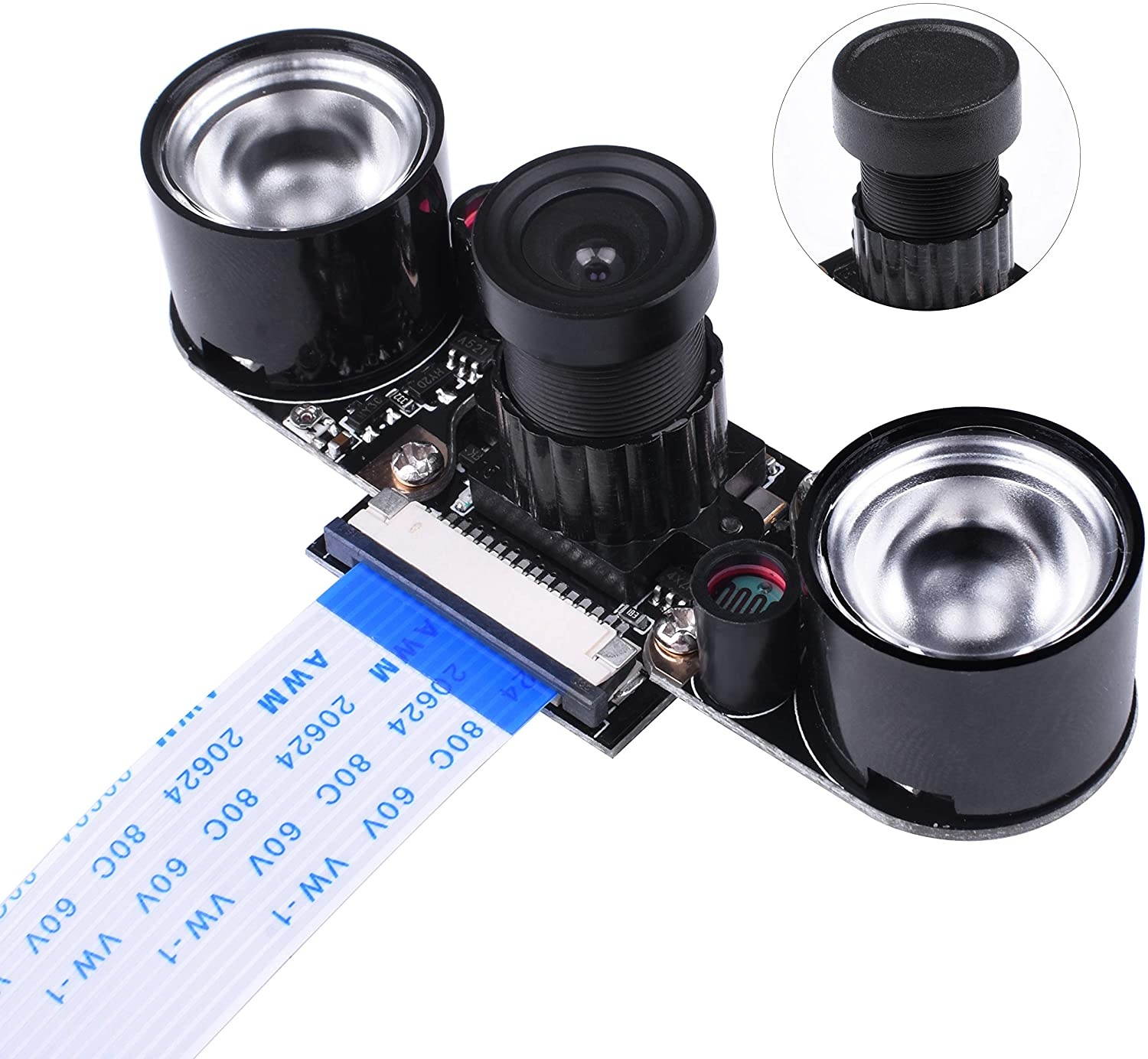 Kuman Raspberry Pi Camera Module 5MP 1080P Ov5647 Sensor HD Video Webcam Supports Night Vision SC15, Black