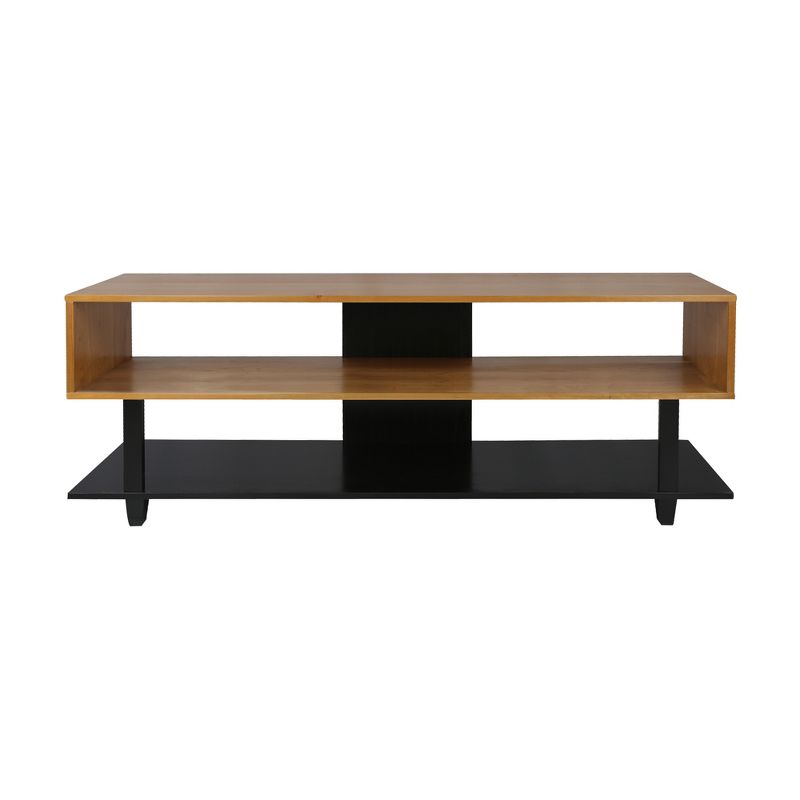 Creek TV Stand with Solid American Natural Cherry/Black - Flora Home