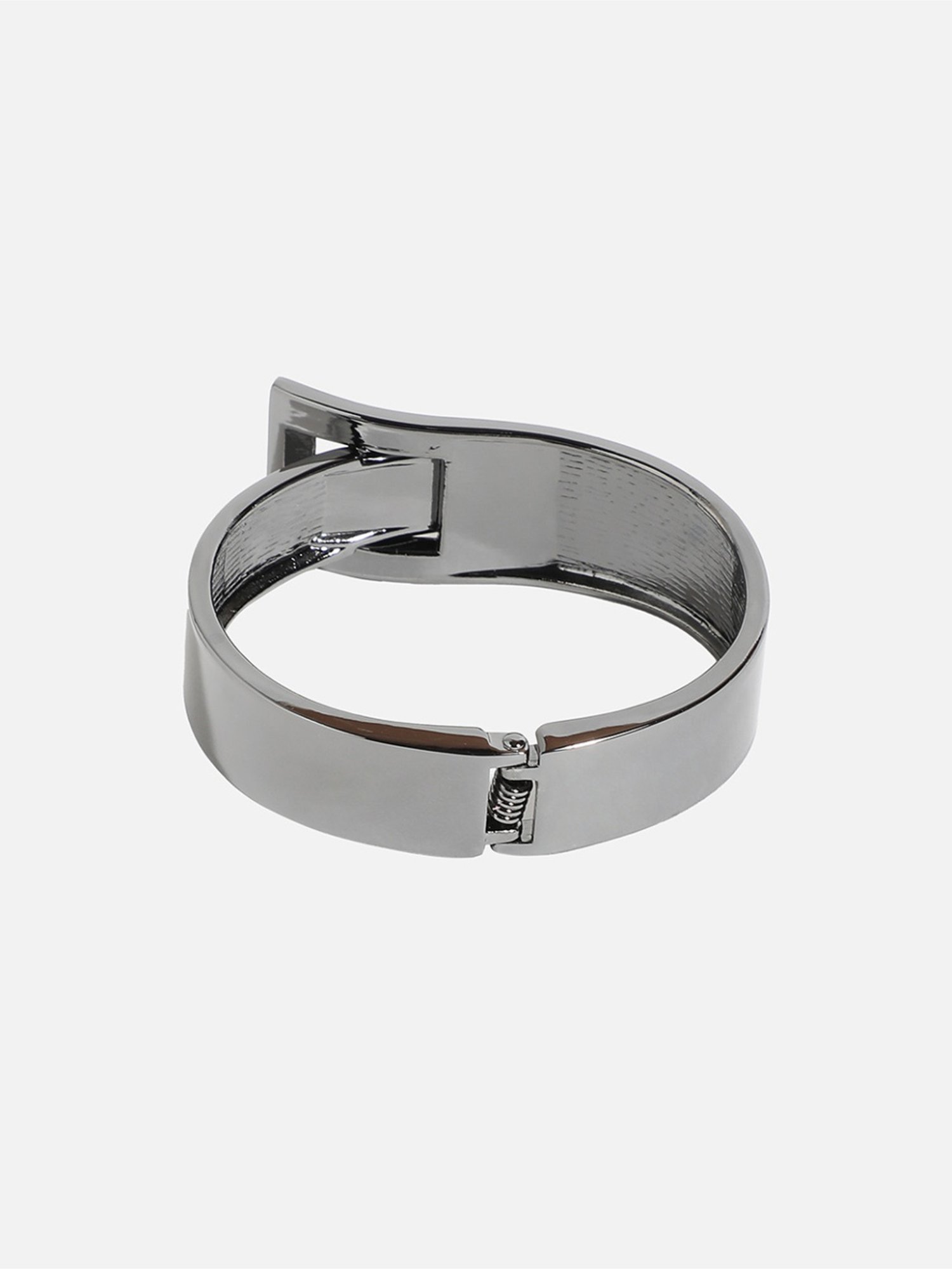 Sohi Slider Buckle Dark Silver Bracelet for Women & Girls