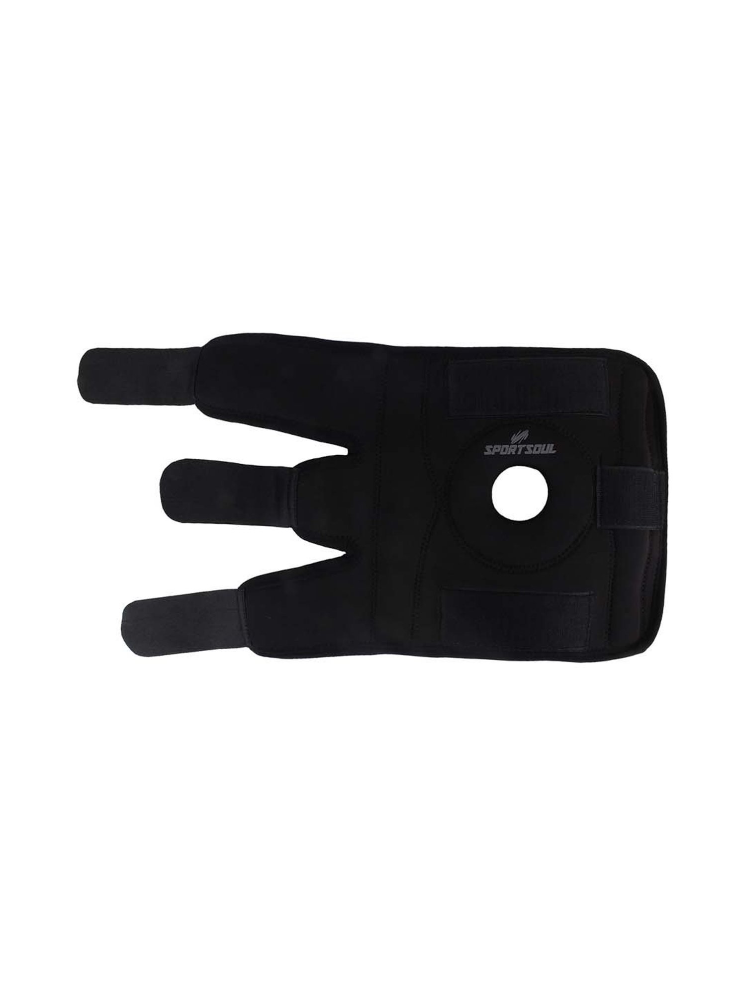 SportSoul Black Hinged Knee Support with Open Patella (XL)