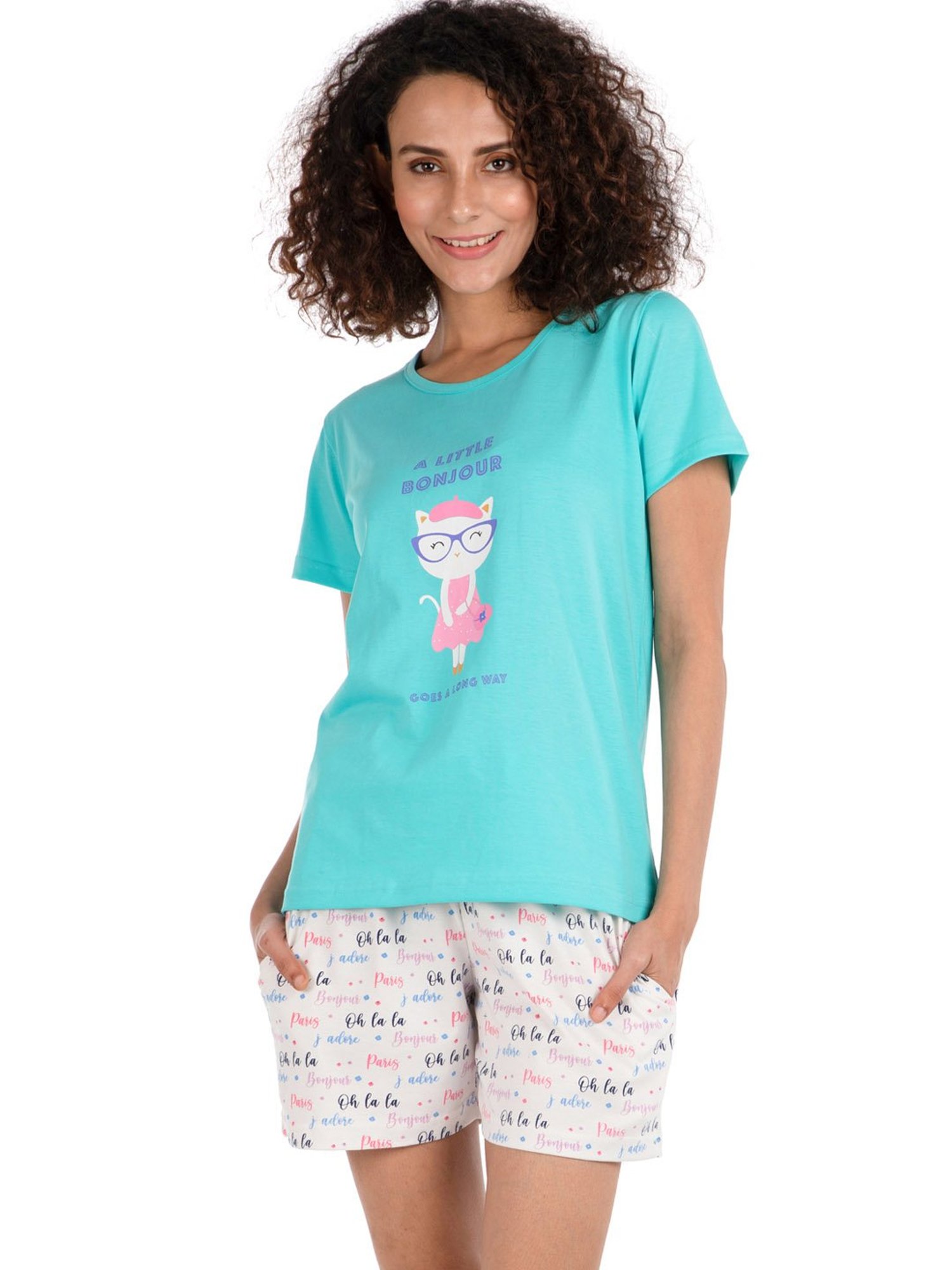 Nite Flite Multicolor Printed Top With Shorts