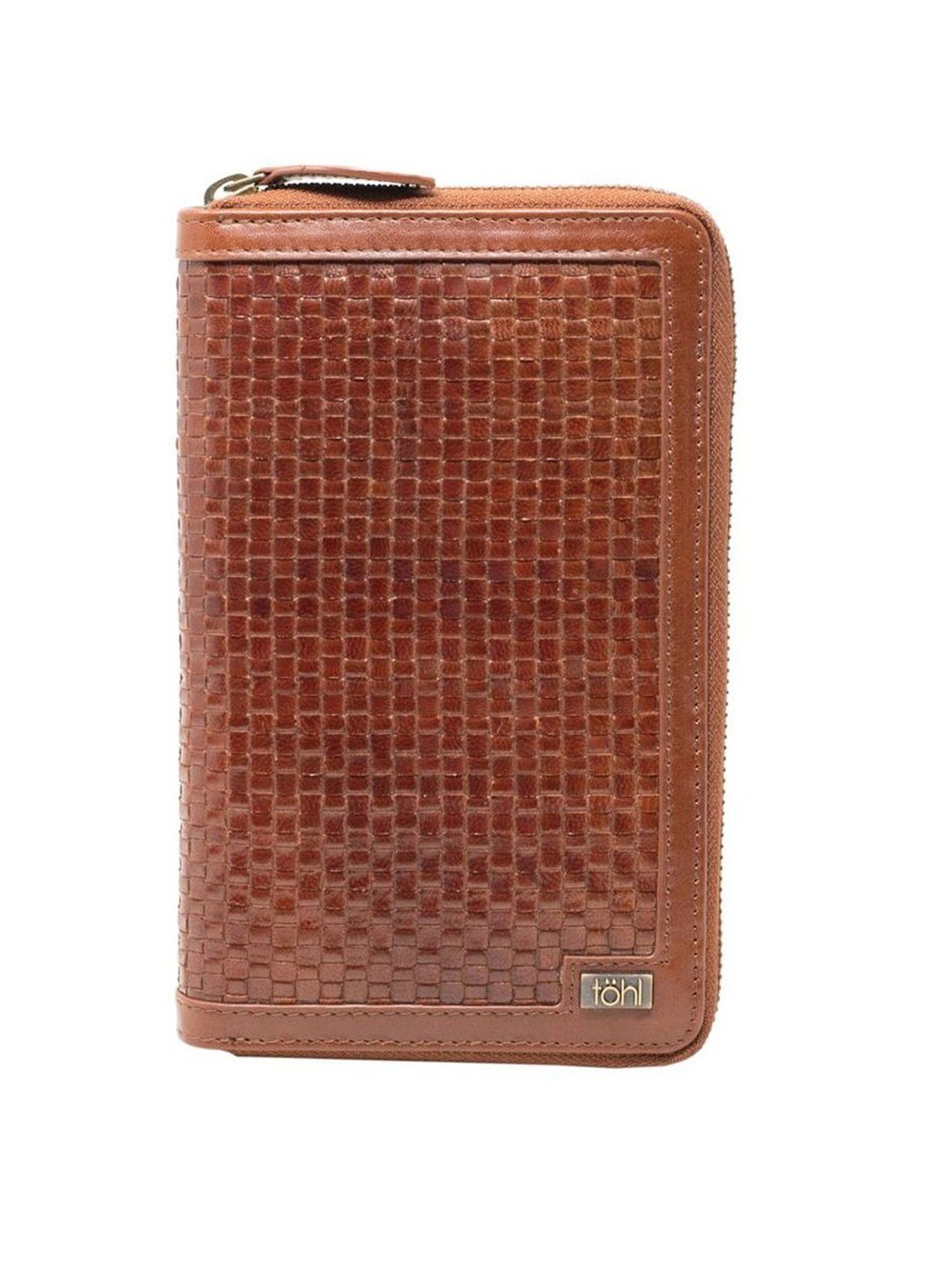 Tohl Tan Casual Leather Zip Around Wallet for Men