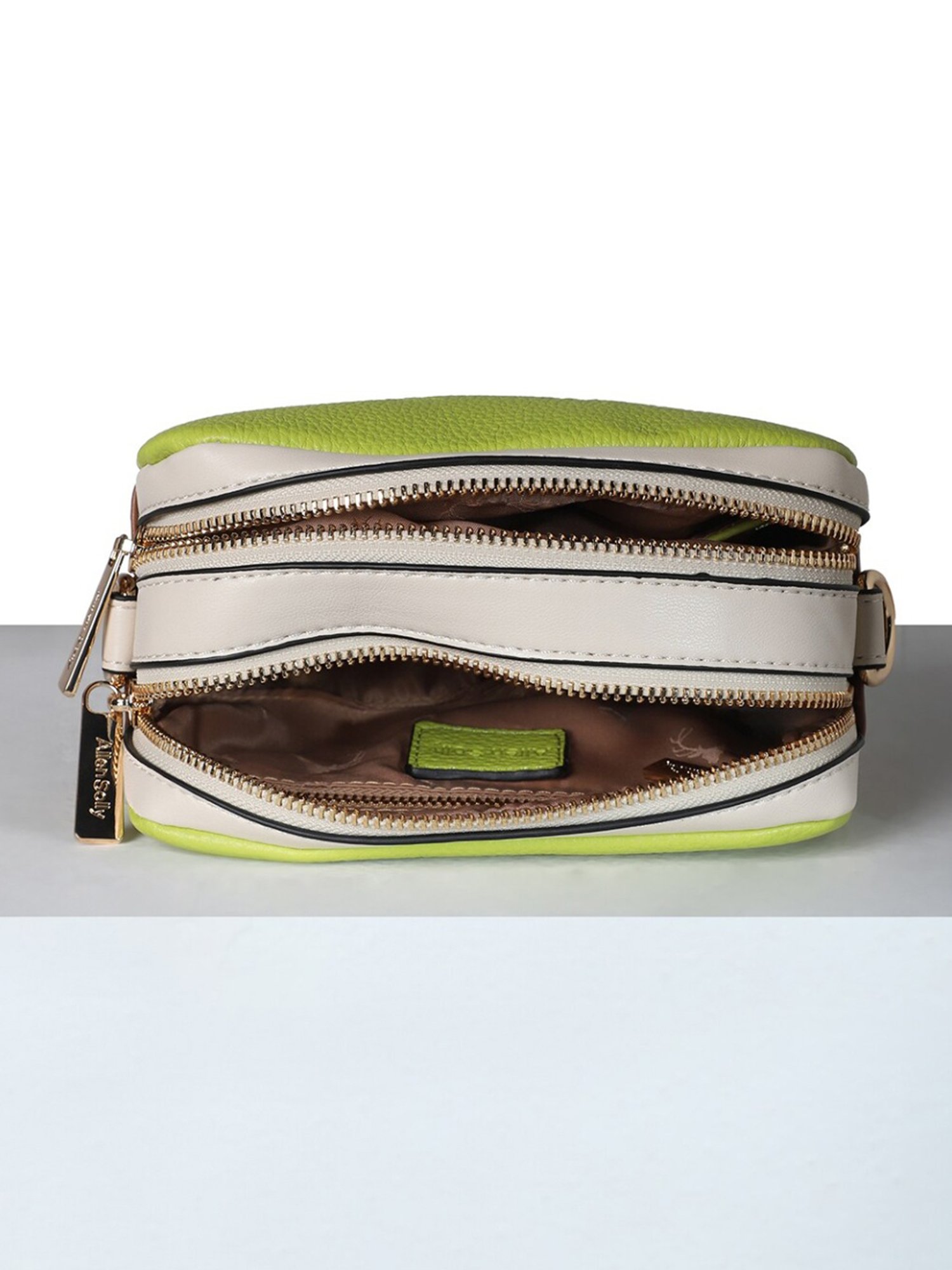 Allen Solly Green Solid Medium Sling Handbag