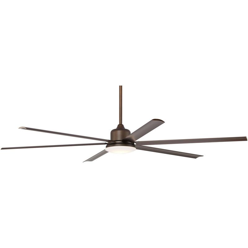 84" Casa Vieja Industrial Ceiling Fan with Light LED Dimmable Remote Control Oil Rubbed Bronze Damp Rated for Patio Porch