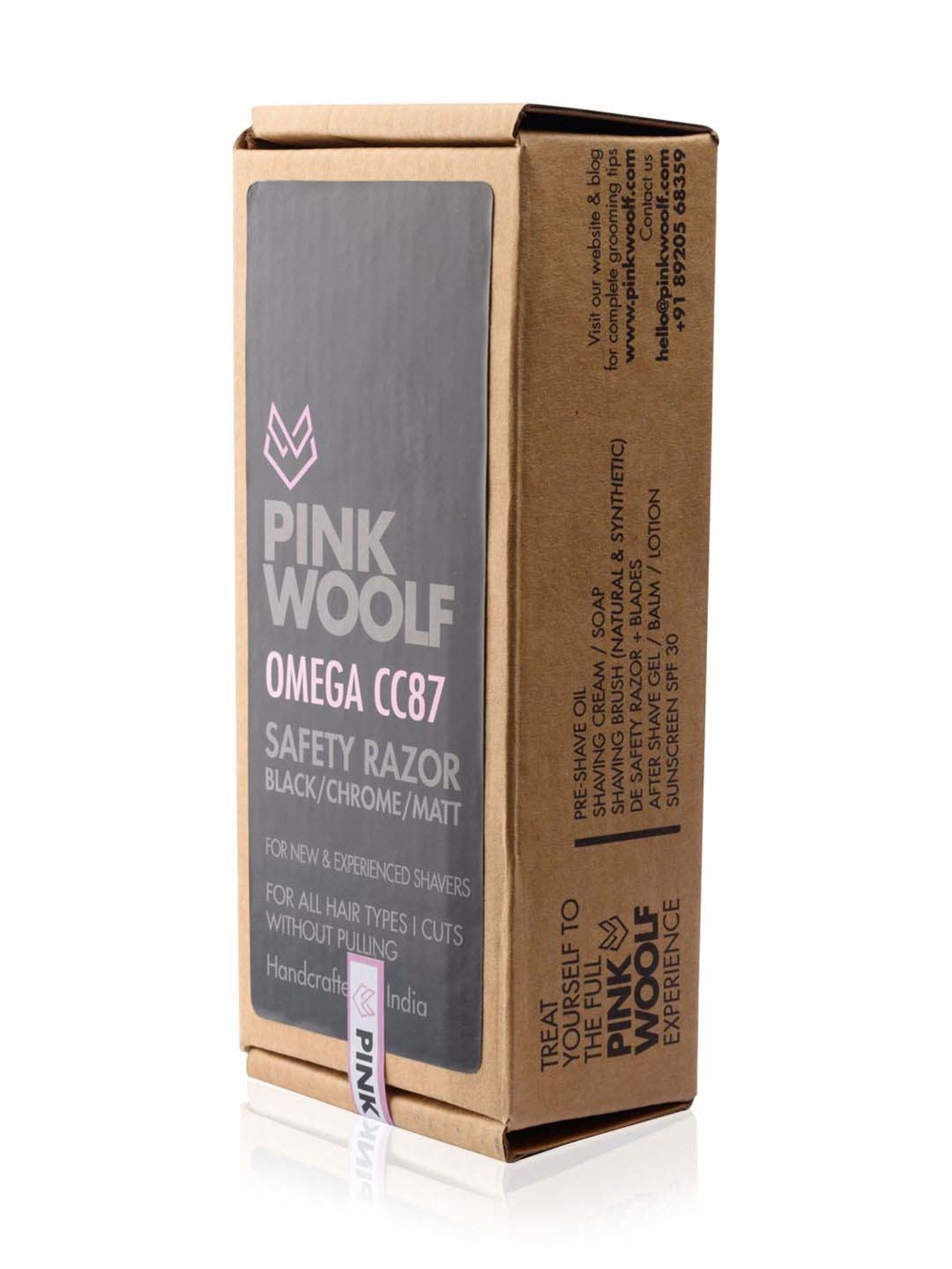 Pink Woolf Open Comb Double Edge Safety Razor Black OC70