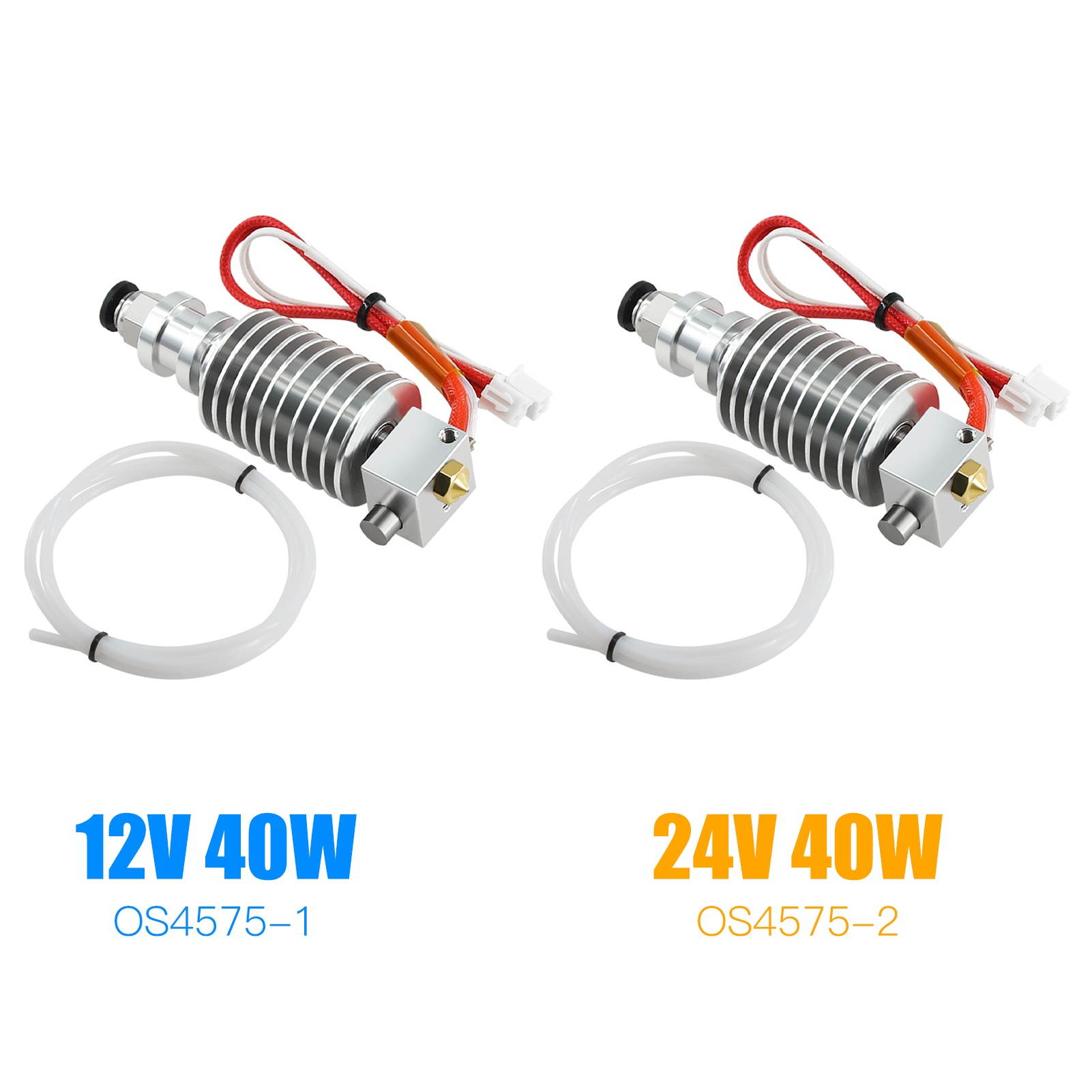 Aibecy I3 Mega Hotend Extruder Kit 12V Extrusion Head with 0.4mm Nozzle 100K Ohm Thermistor PTFE Tube Heater Wire Compatible with Anycubic Mega Series 3D Printer