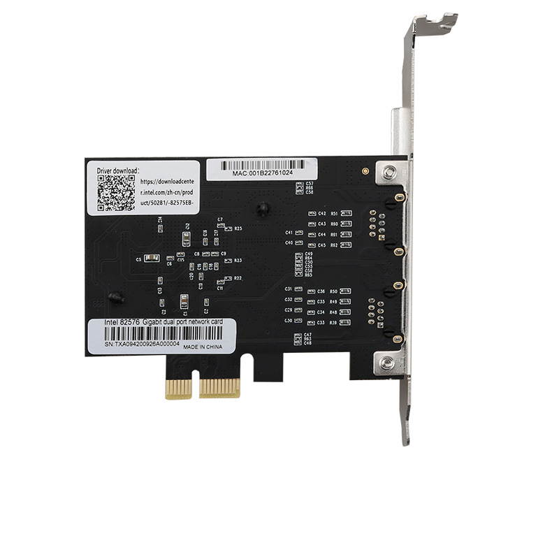 Dual Port 1Gbps PCIe Network Card with Intel 82576 Chip, Gigabit Ethernet Converged Adapter, 2 RJ45 Ports PCI Express NIC Card for Server Support Windows/Windows Server/Linux/Freebsd/DOS