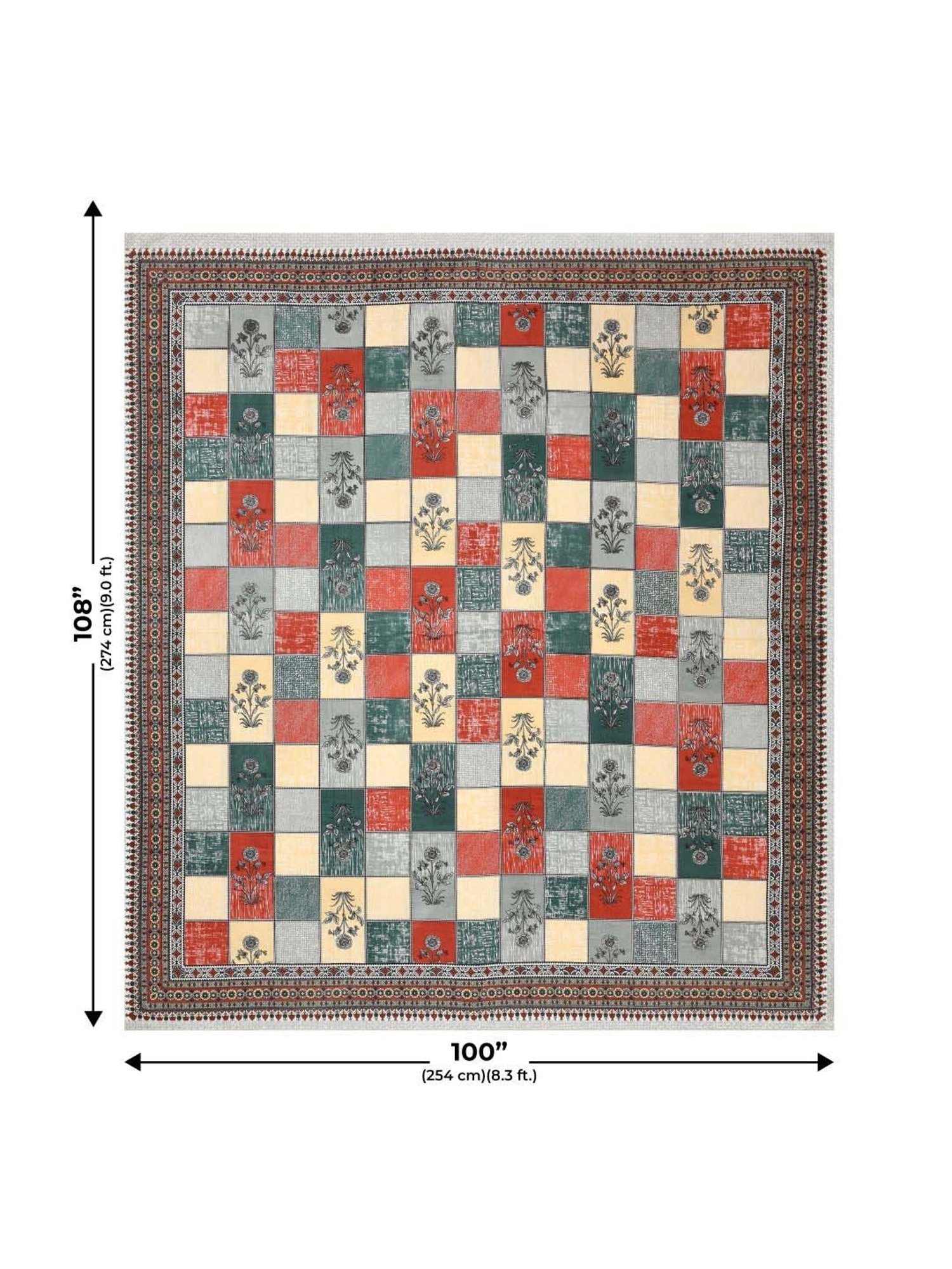 JaipurFabric Red 240 TC 100% Cotton Double Bedsheet with 2 Pillow Covers