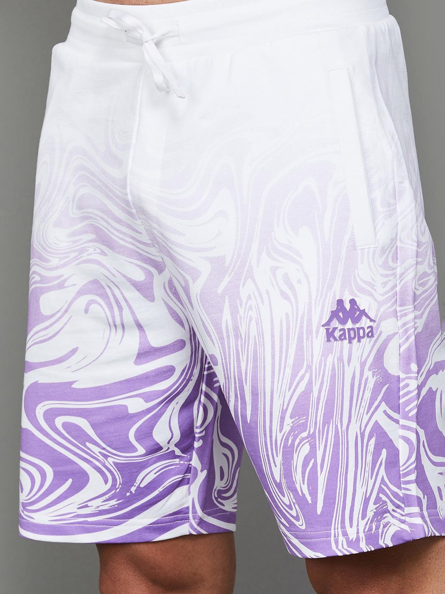 KAPPA Purple Cotton Regular Fit Printed Shorts