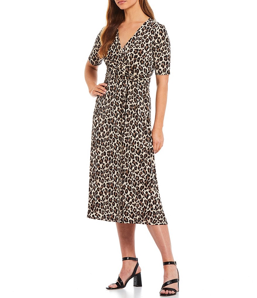 Eliza J Mock Halter High Neck Tiered Midi Dress