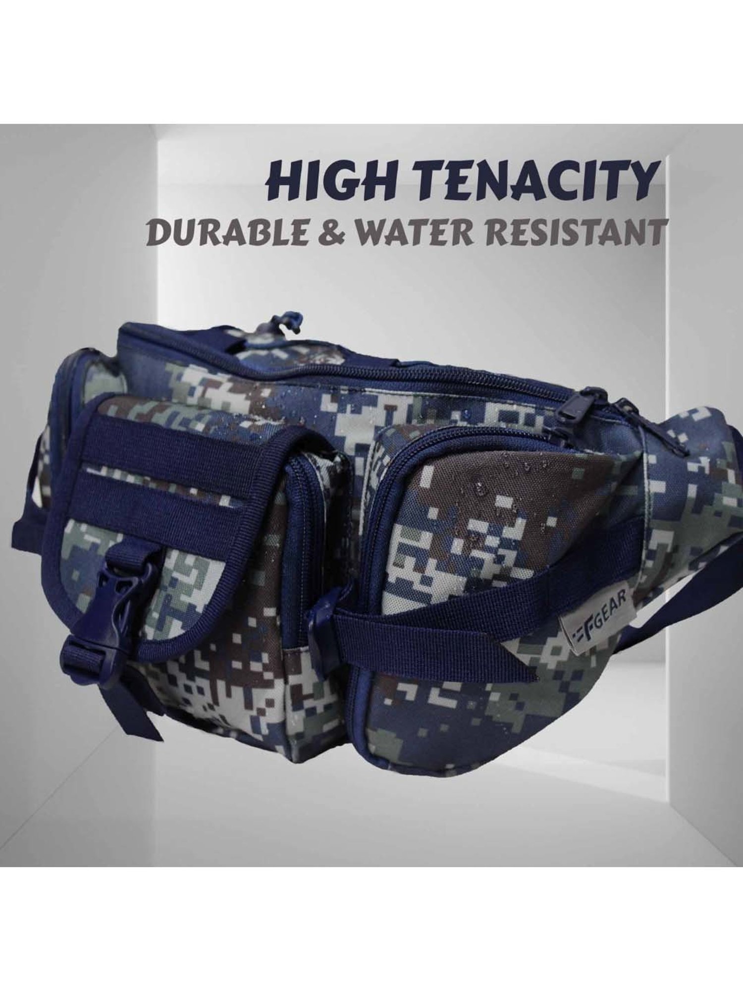 F Gear Blue Printed Waist Pouch