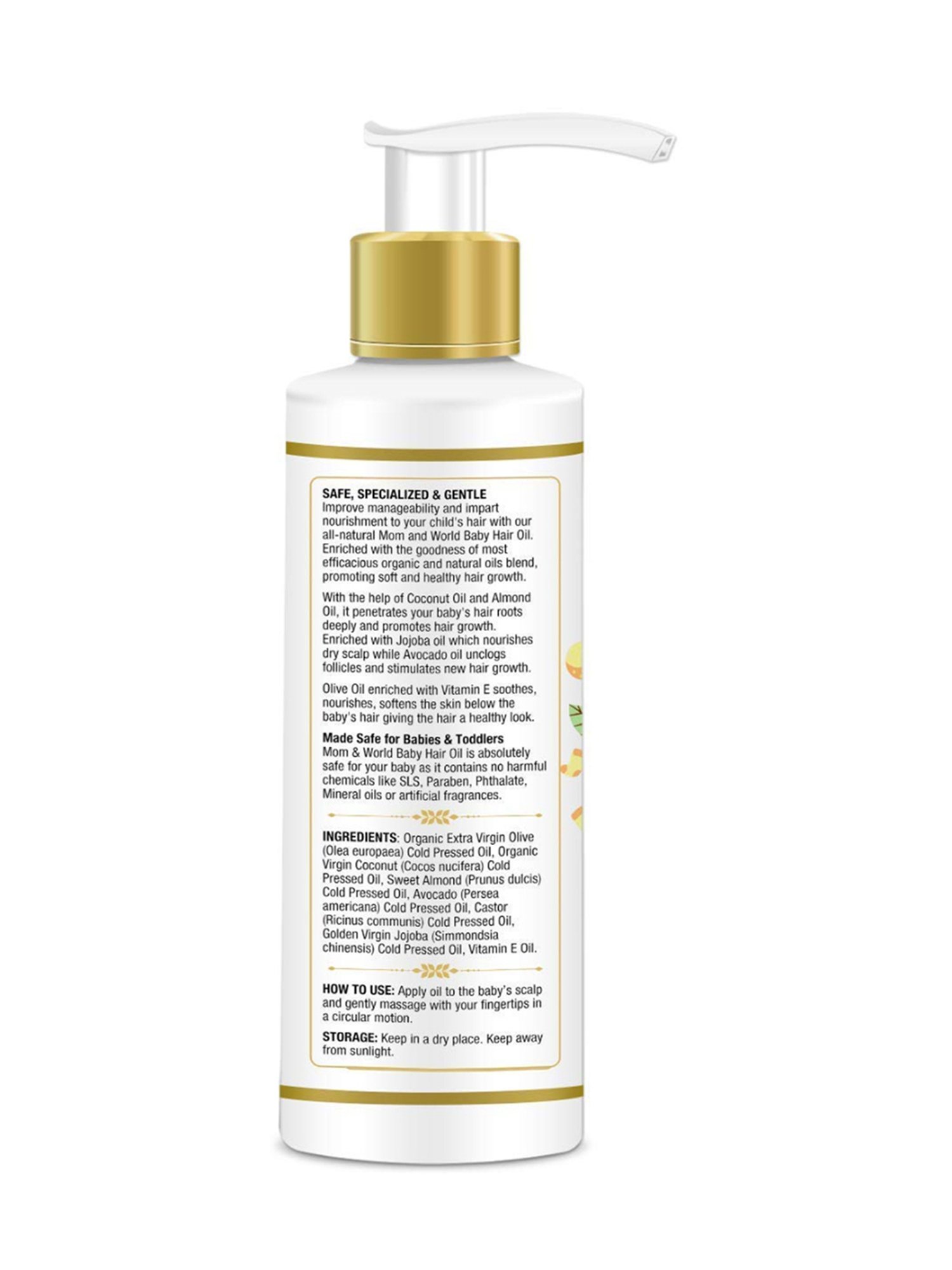 Mom & World Baby Organic & Cold Pressed Hair Oil - 200 ml