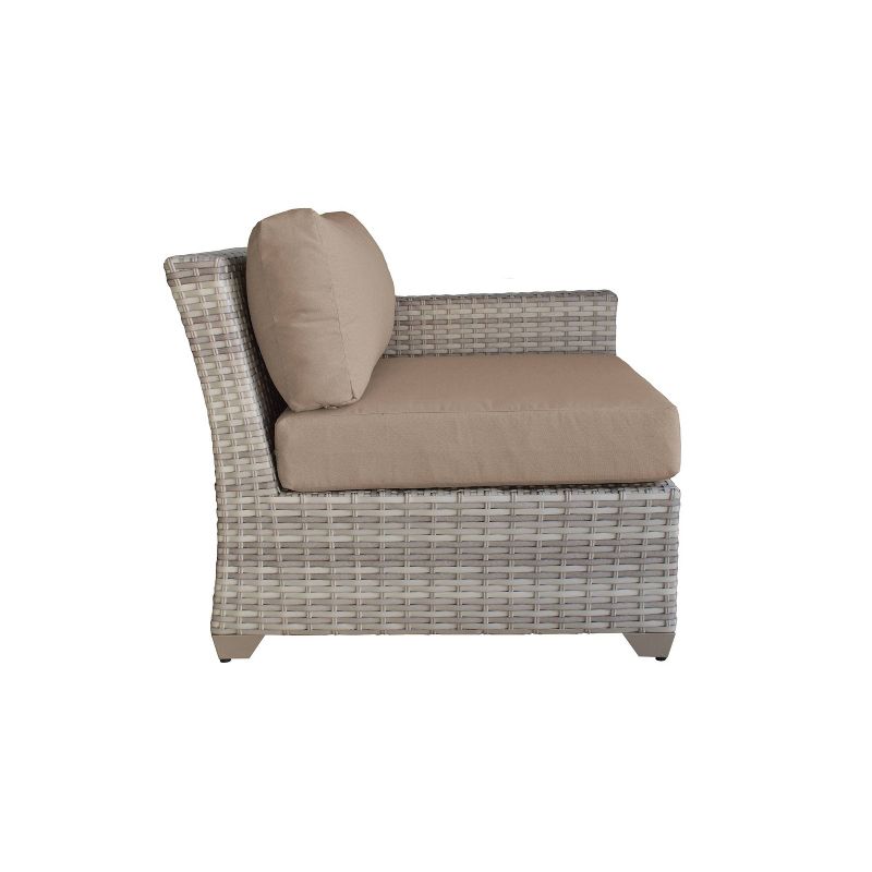 Nolin 7pc Sectional Weathered Brown Frame Sunbrella Spectrum Denim Fabric - La-Z-Boy