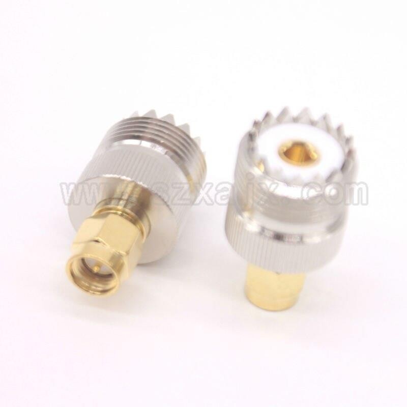 2pcs RF adapter PL259 UHF female SO239 to SMA male connector Coaxial Adapter fast ship
