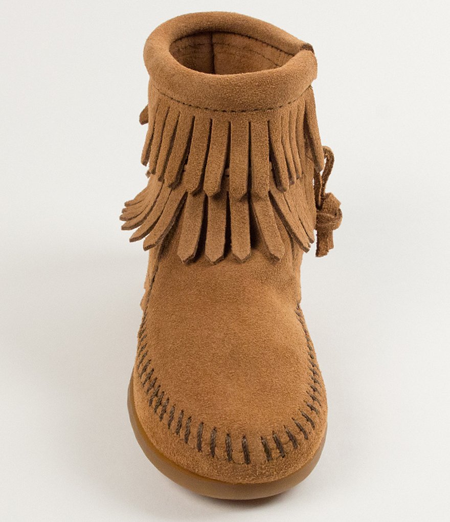 Minnetonka Girls' Double Fringe Suede Boots (Youth)