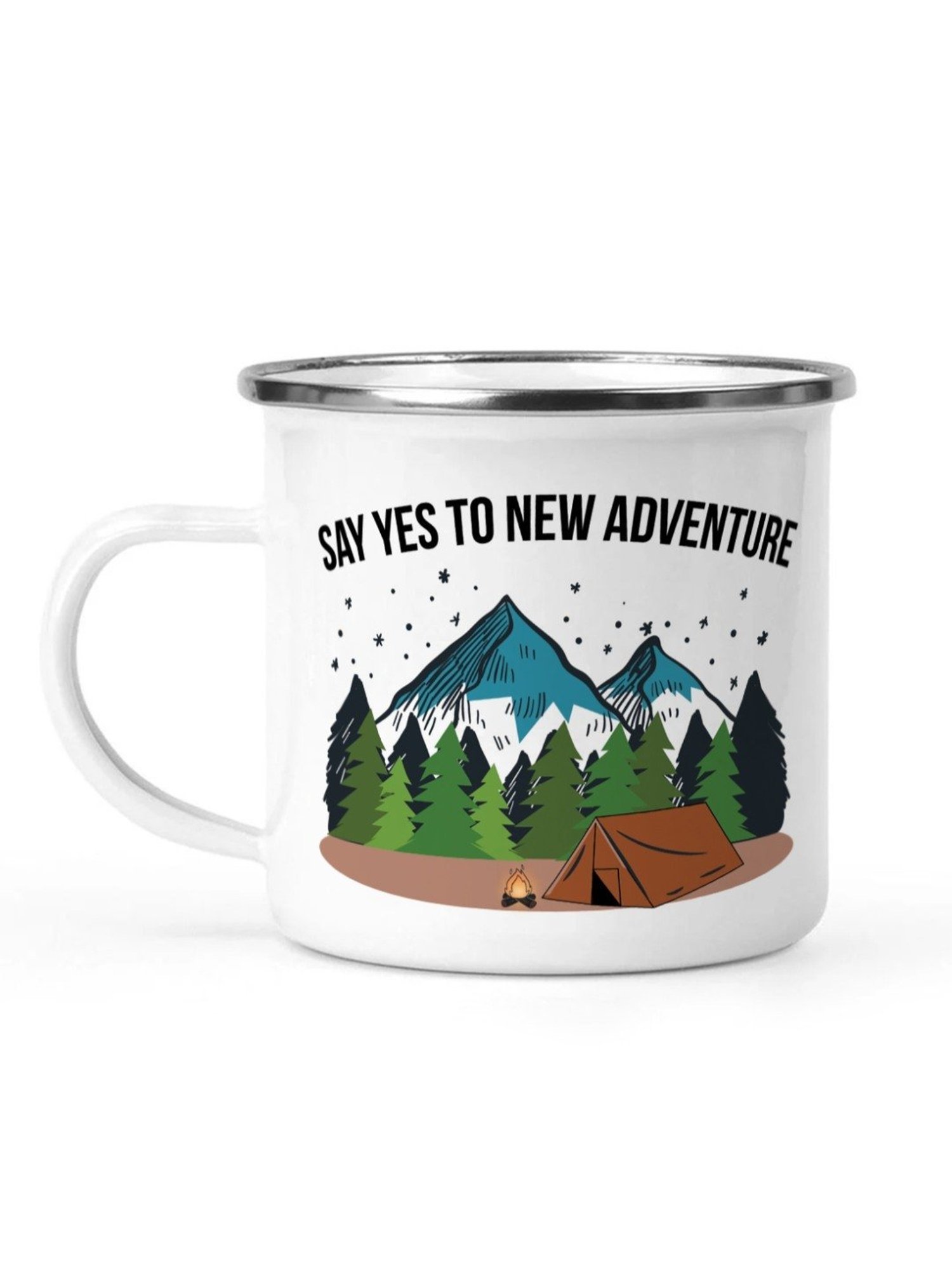 Gathari Enamel White Stainless Steel Coffee Mug