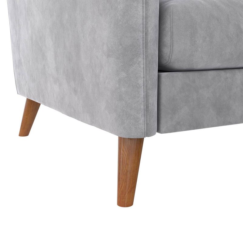 Magnolia Velvet Pillow Back Sectional Light Gray - Novogratz