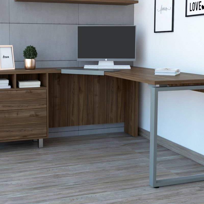 Emery 3 Drawer Desk Brown - RST Brands