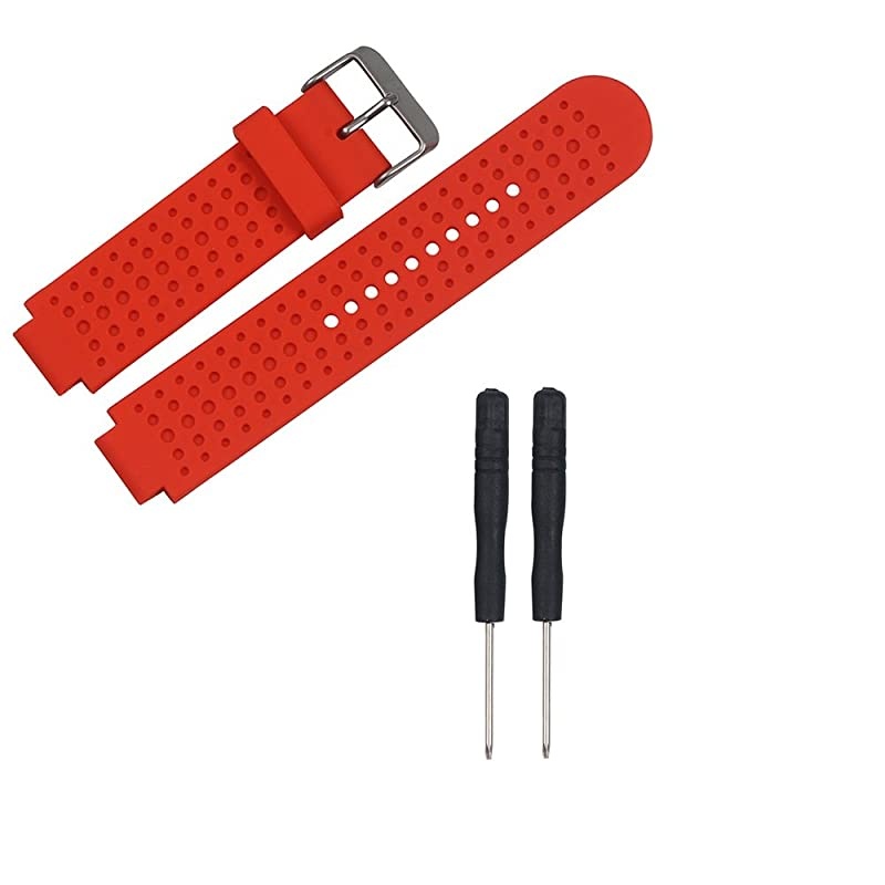 Band Compatible with Garmin Forerunner 25 GPS Running Watch Wristband Fitness Tracker for SmarwatchMans Strap Red