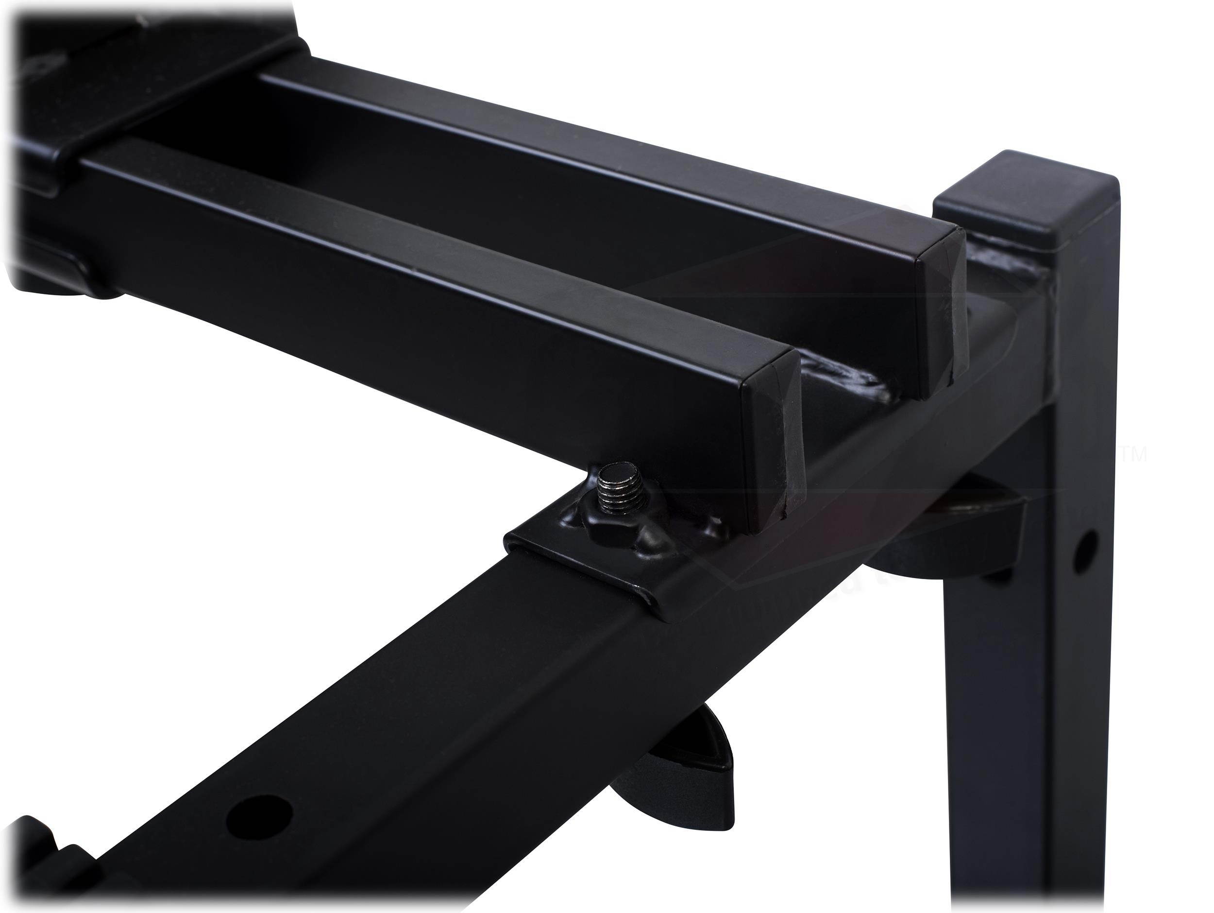 Double Piano Keyboard & Laptop Stand by GRIFFIN | 2 Tier/Dual Portable Studio Mixer Rack for Turntables, DJ Coffins, Speakers, Digital Audio Gear & Music Equipment | Folding Stage Mount Multi Platform