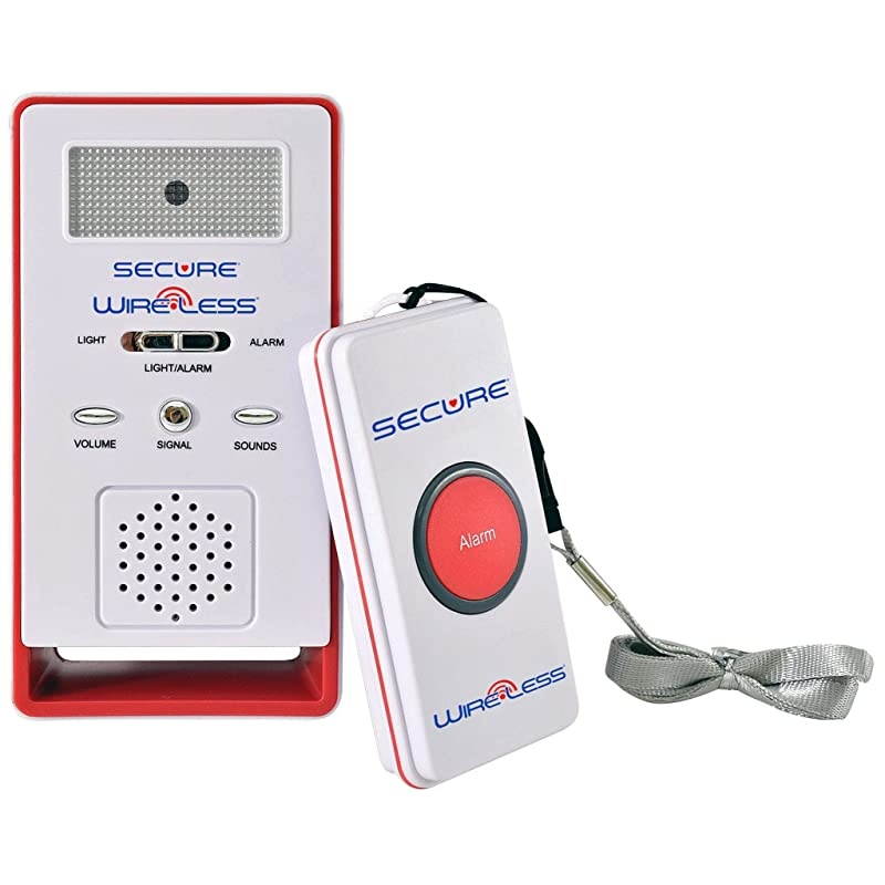 SWCB1 Wireless Remote Nurse Alert System SOS Help Pendant Call Button and Caregiver Pager Kit 500+ Ft Range 1 Transmitter Set
