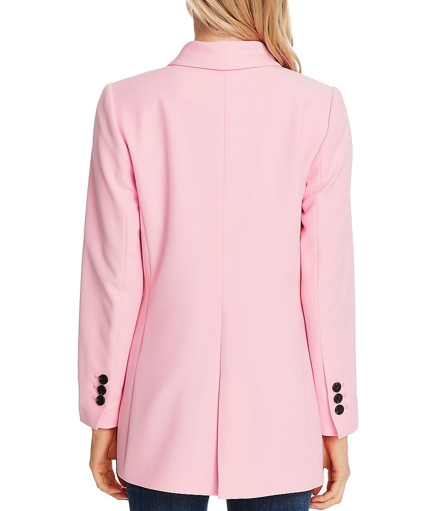 CeCe Twill Double Breasted Long Sleeve Blazer