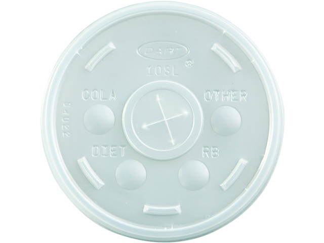 Dart 10SL Plastic Cold Cup Lids, Fits 10oz Cups, Translucent, 1000/Carton, 1 Carton