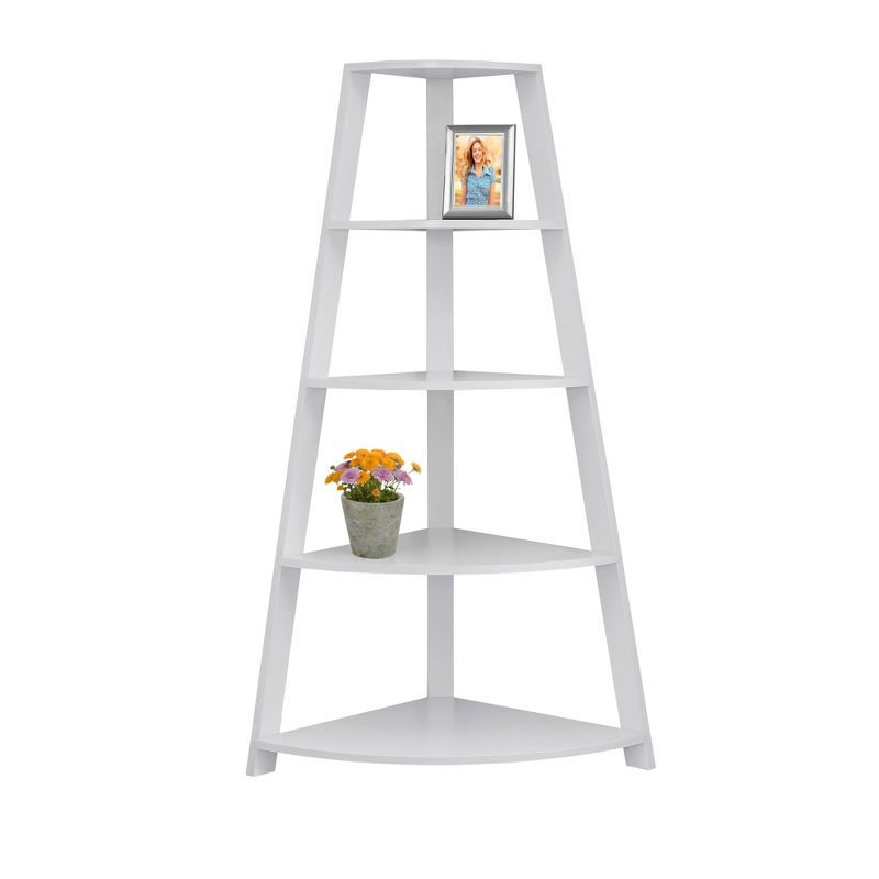 60" Bookcase Corner Accent Etagere White - EveryRoom