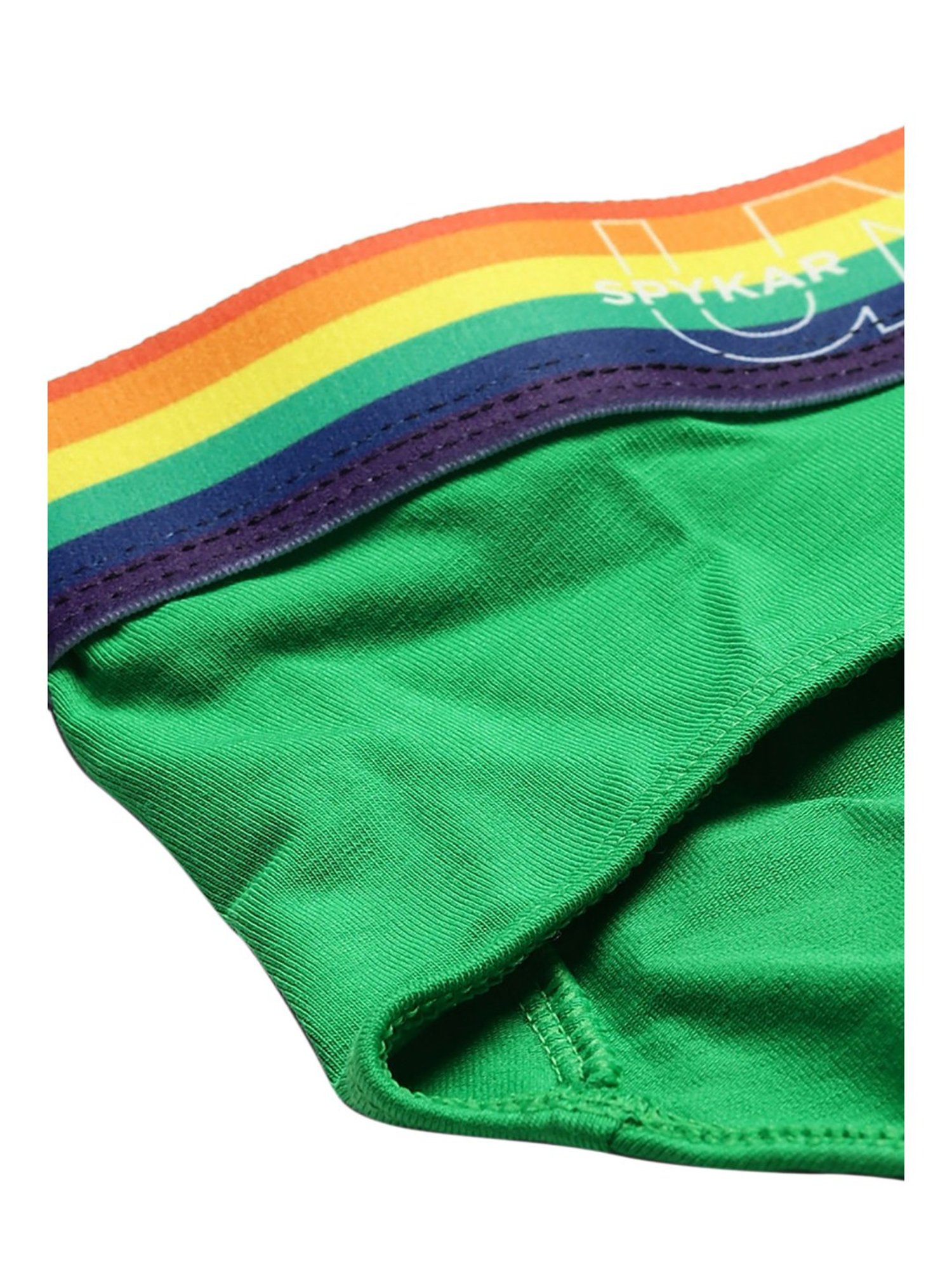 UnderJeans by Spykar Green Briefs - Pack of 2