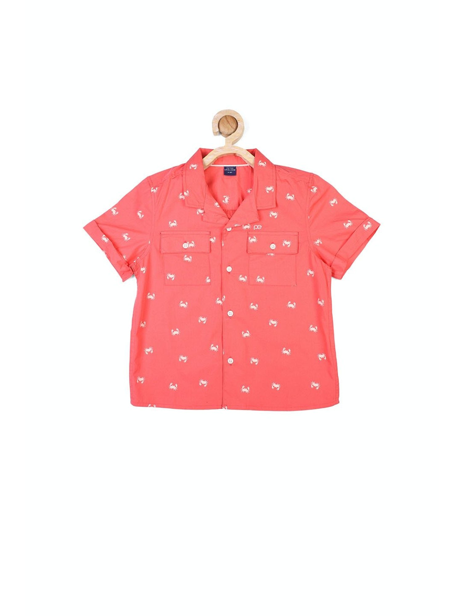 Peter England Kids Pink Printed Shirt