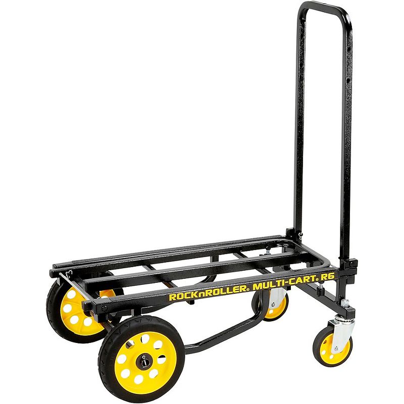 Rock N Roller R6RT Multi-Cart 8-in-1 Equipment Transporter Cart Black Frame/Yellow Wheels Mini