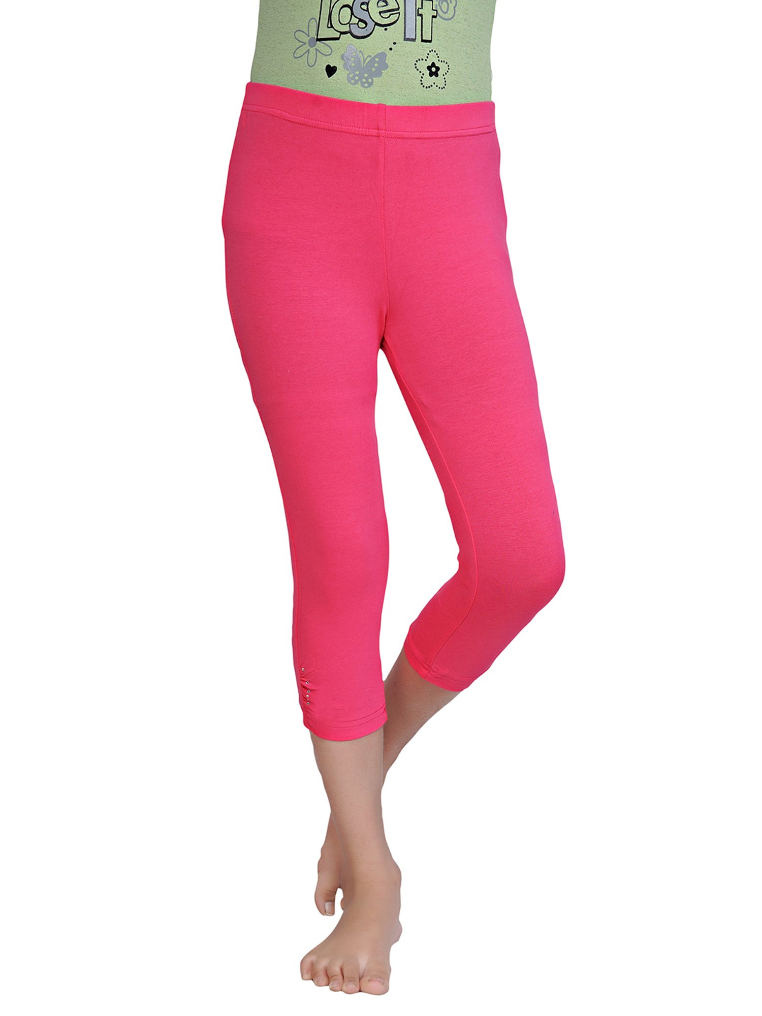 Tiny Girl Dark Pink Solid Leggings