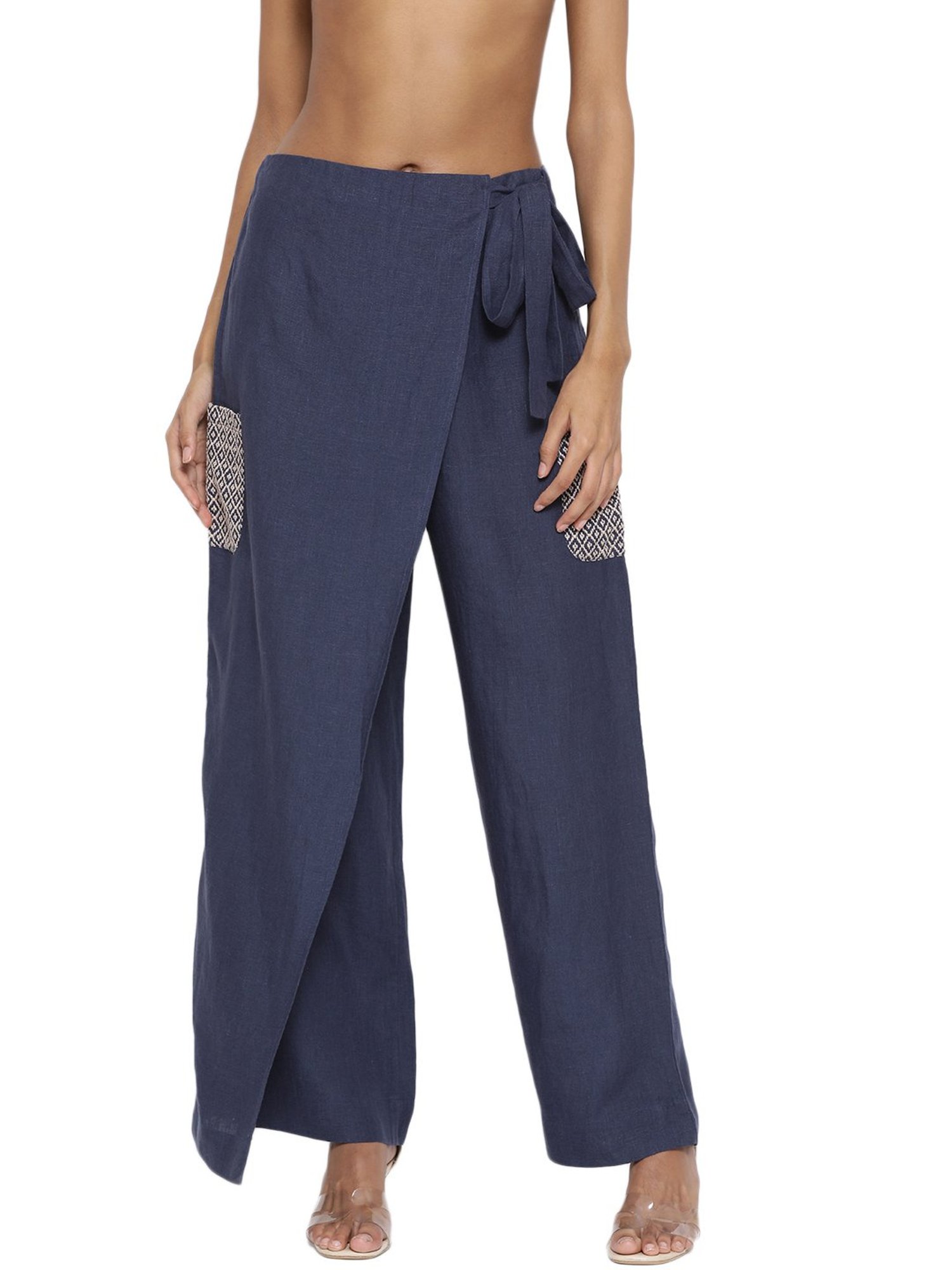 Rooted Navy Linen Trousers