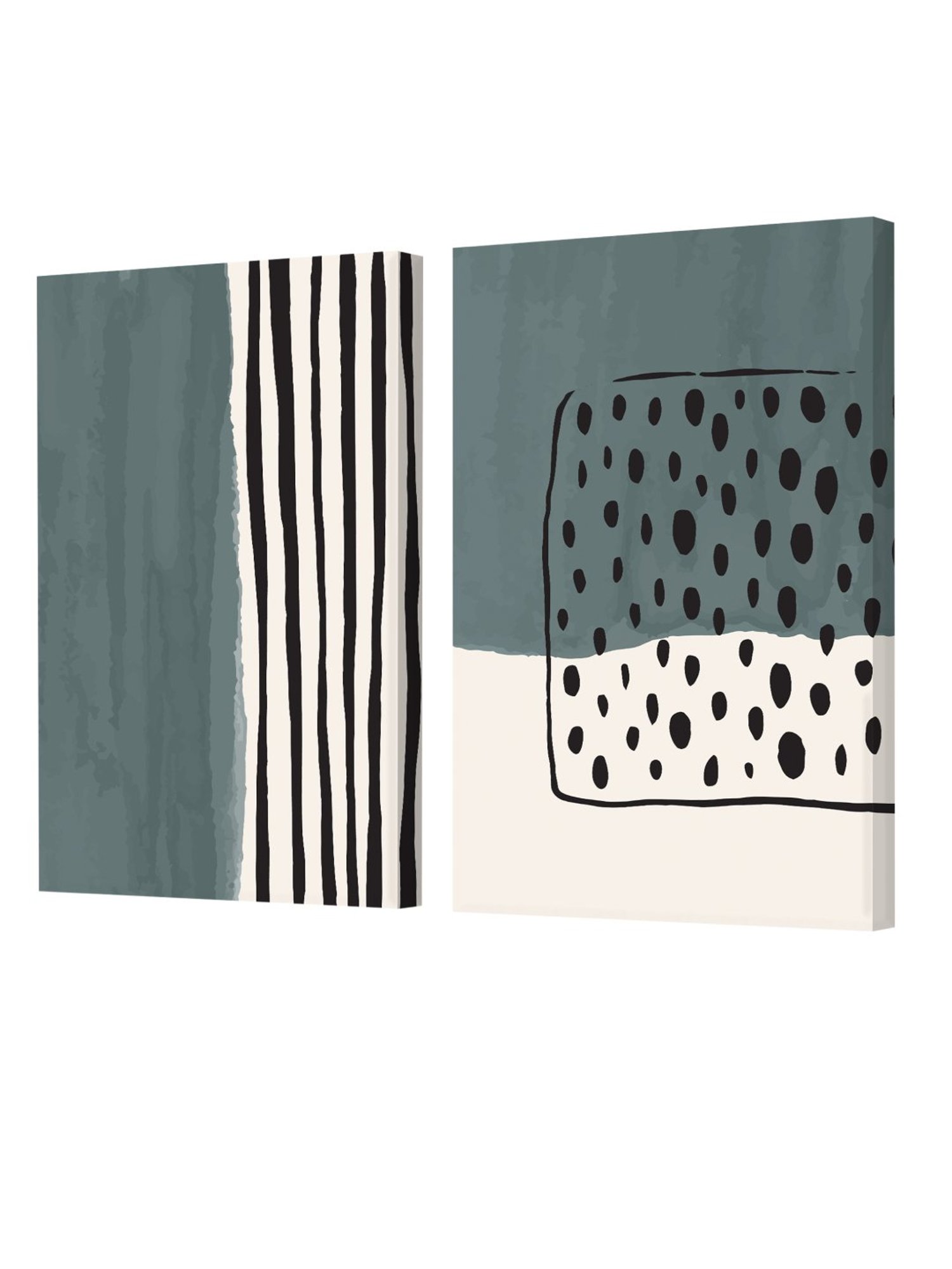 Art Street Printed Black Cotton Canvas Wall Art - Set of 2