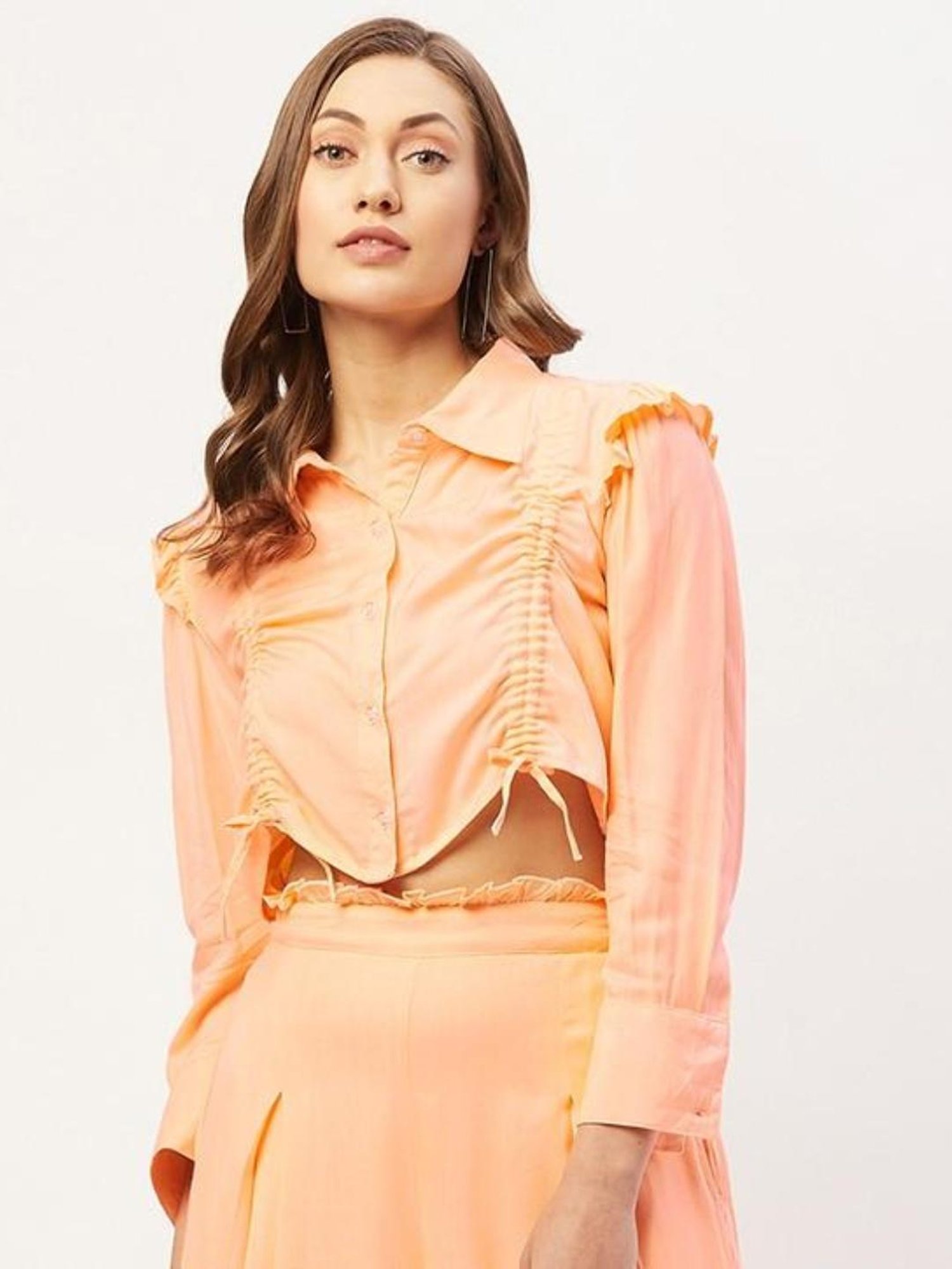 Anvi Be Yourself Peach Regular Fit Shirt
