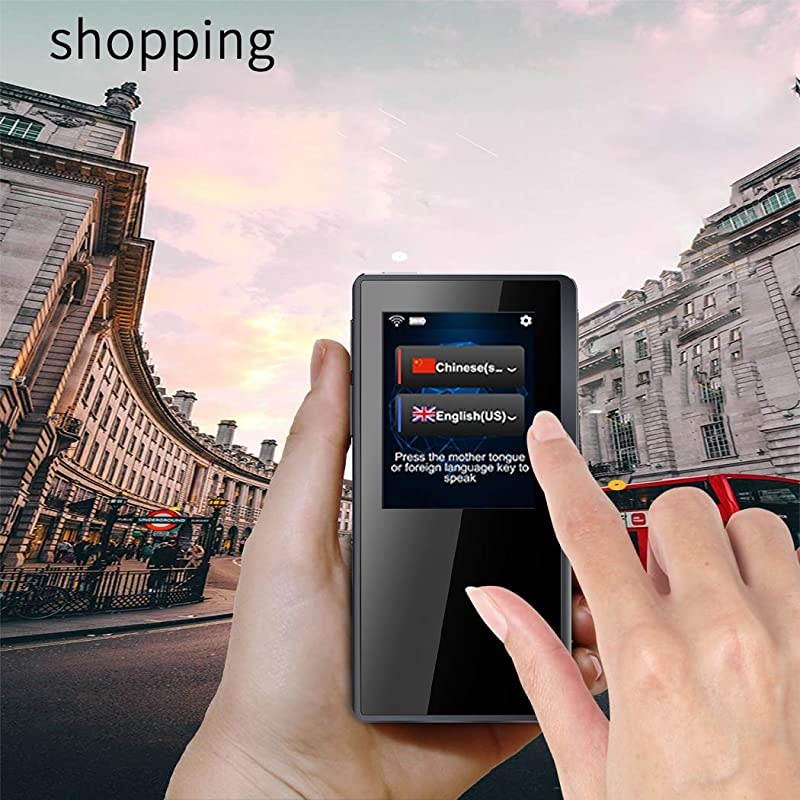 Device with 2.4 Inch High Definition Toch Screen Support 70 Languages Smart Voice for Travelling Abroad Learning Off-Line Shopping Business Chat Recording Translations