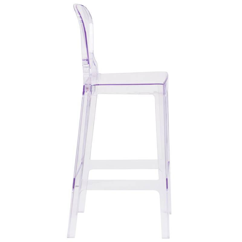 Ghost Barstool with Tear Back Clear - Riverstone Furniture Collection